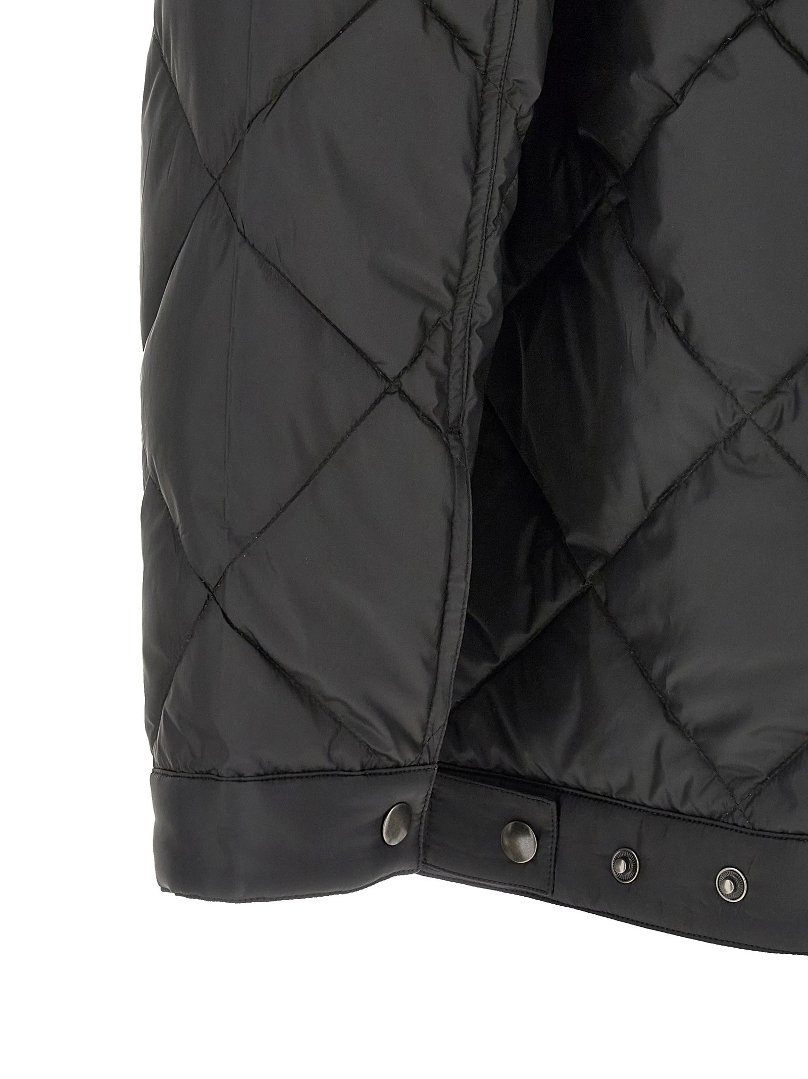 Quilted down jacket with logo