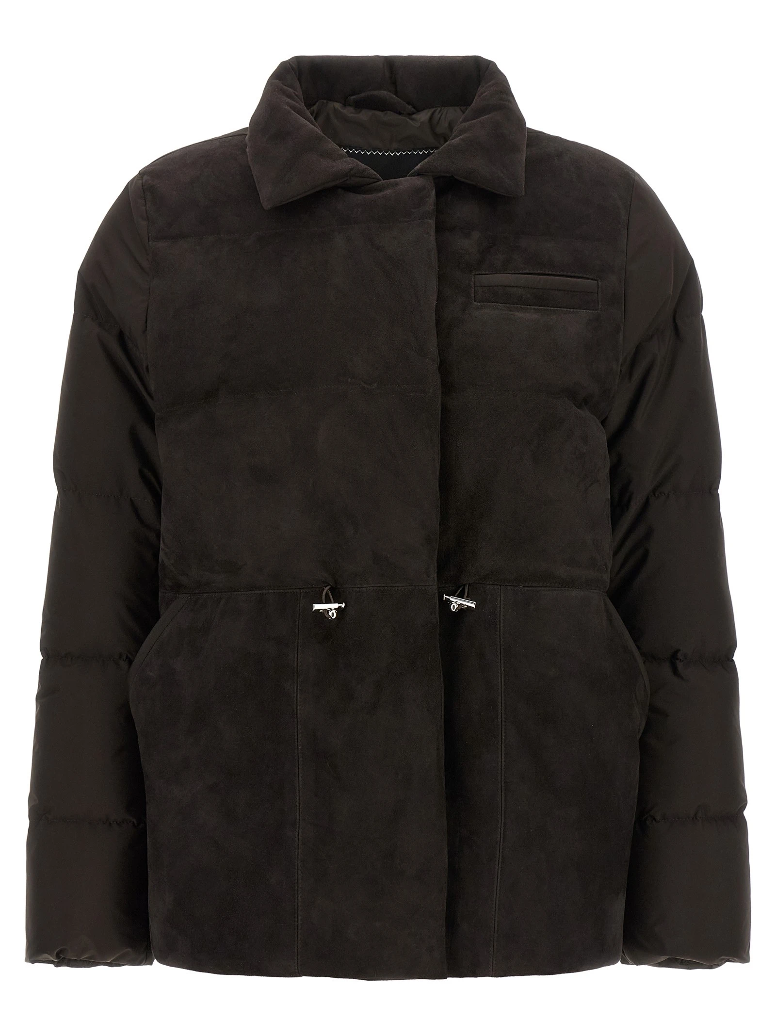 Drawstring down jacket
