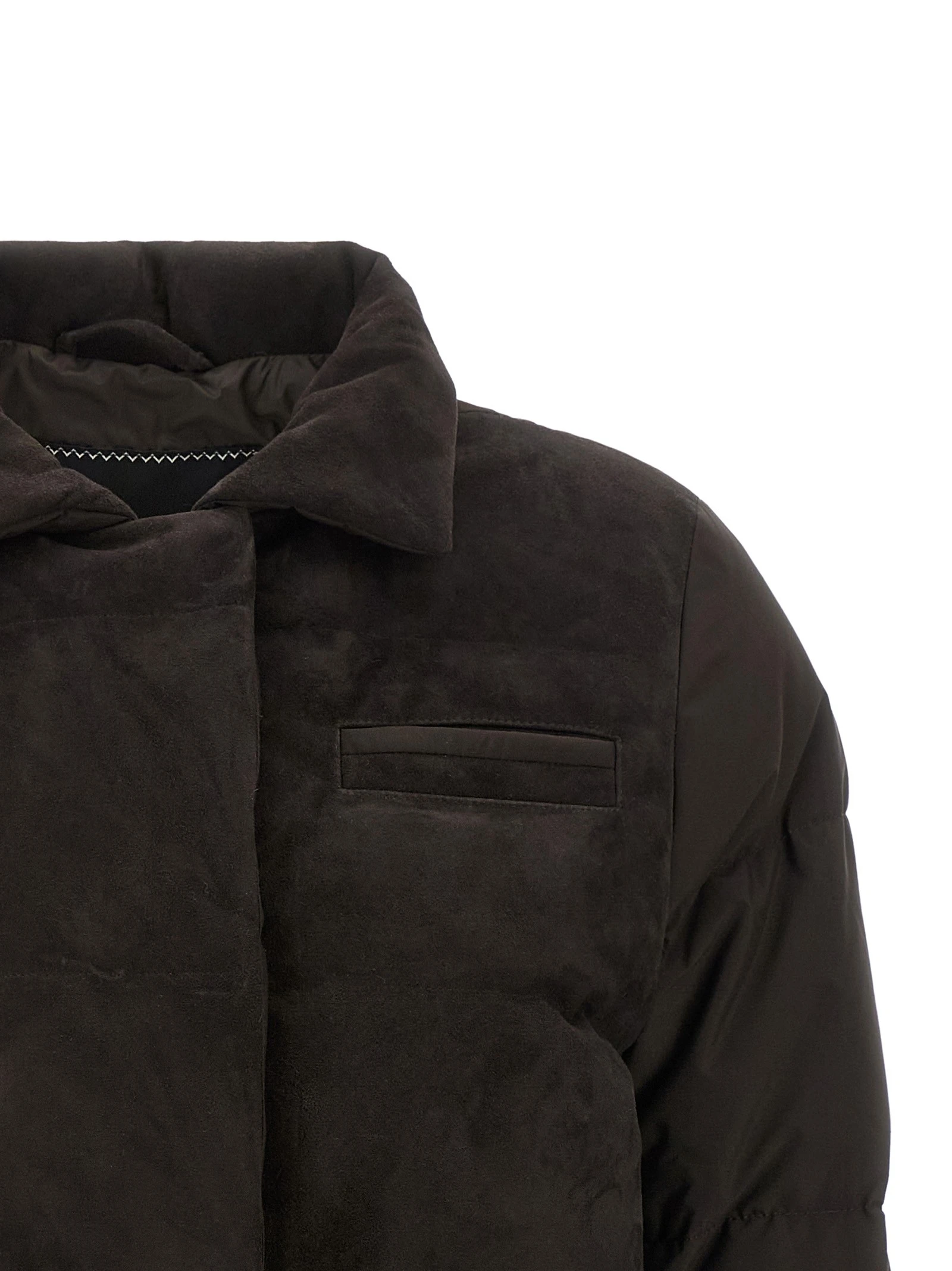 Drawstring down jacket