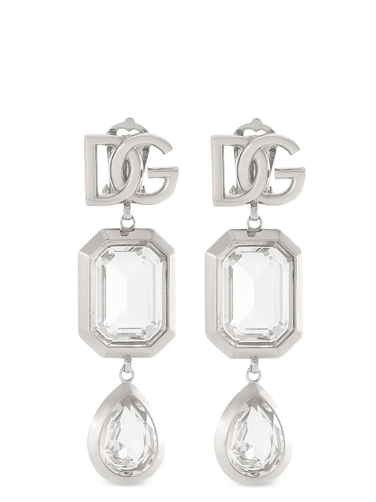 Pendant earrings with crystals