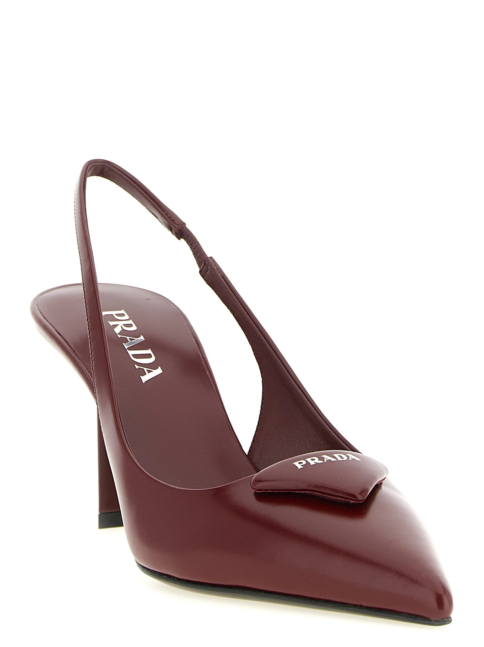 Brushed leather slingback