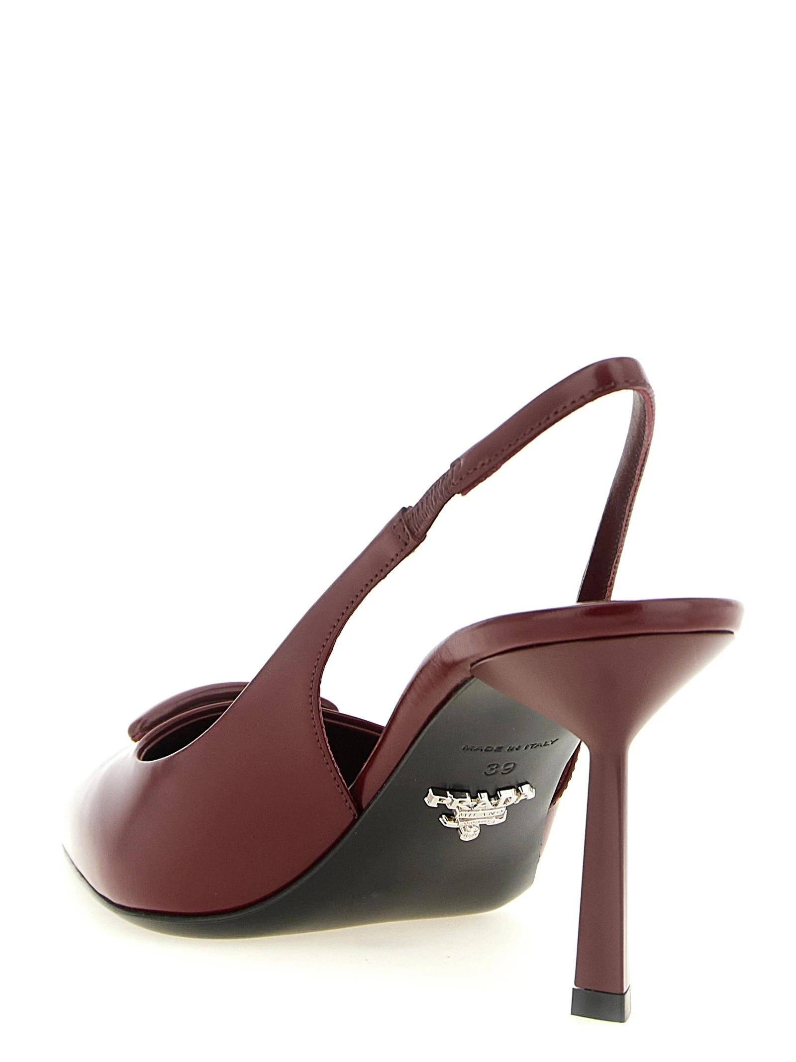 Brushed leather slingback