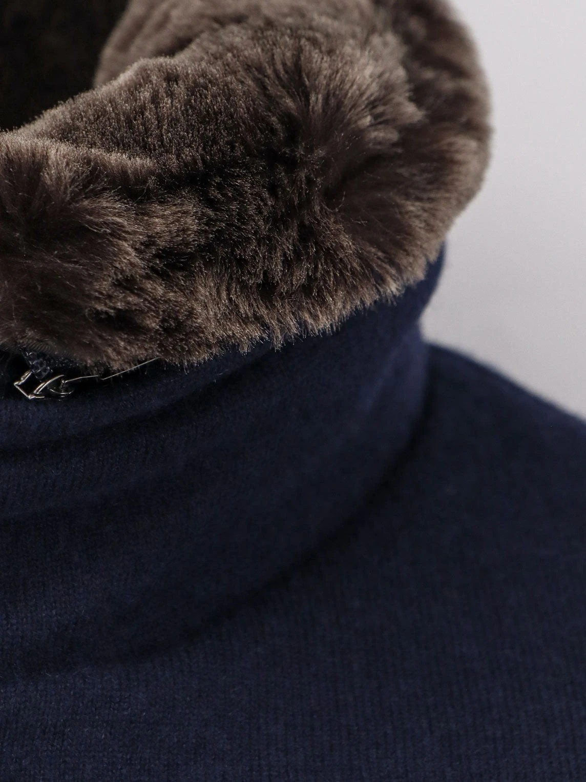 Bellati-Mrw wool and cashmere jacket with fur detail