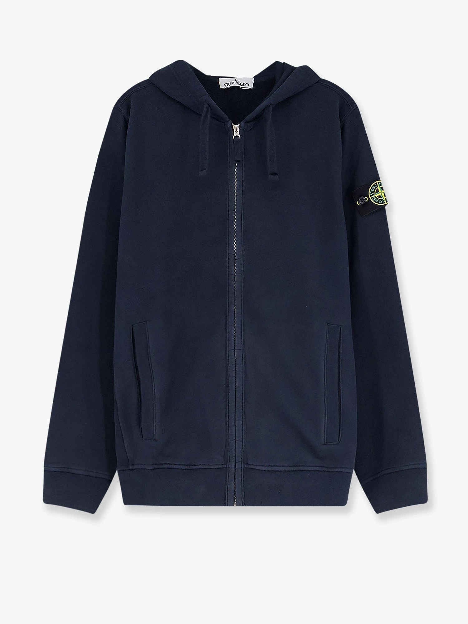 Cotton sweatshirt with side logo patch