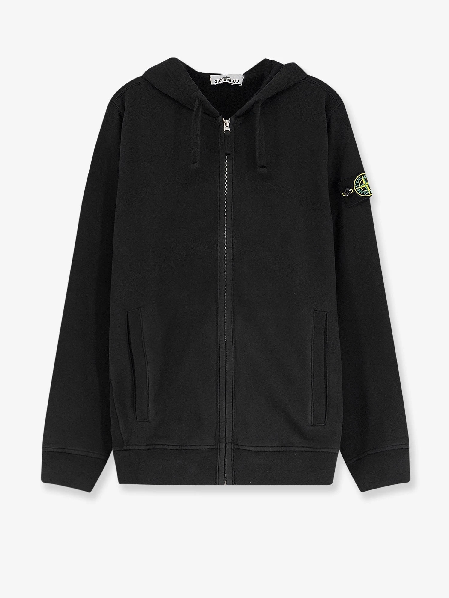 Cotton sweatshirt with side logo patch