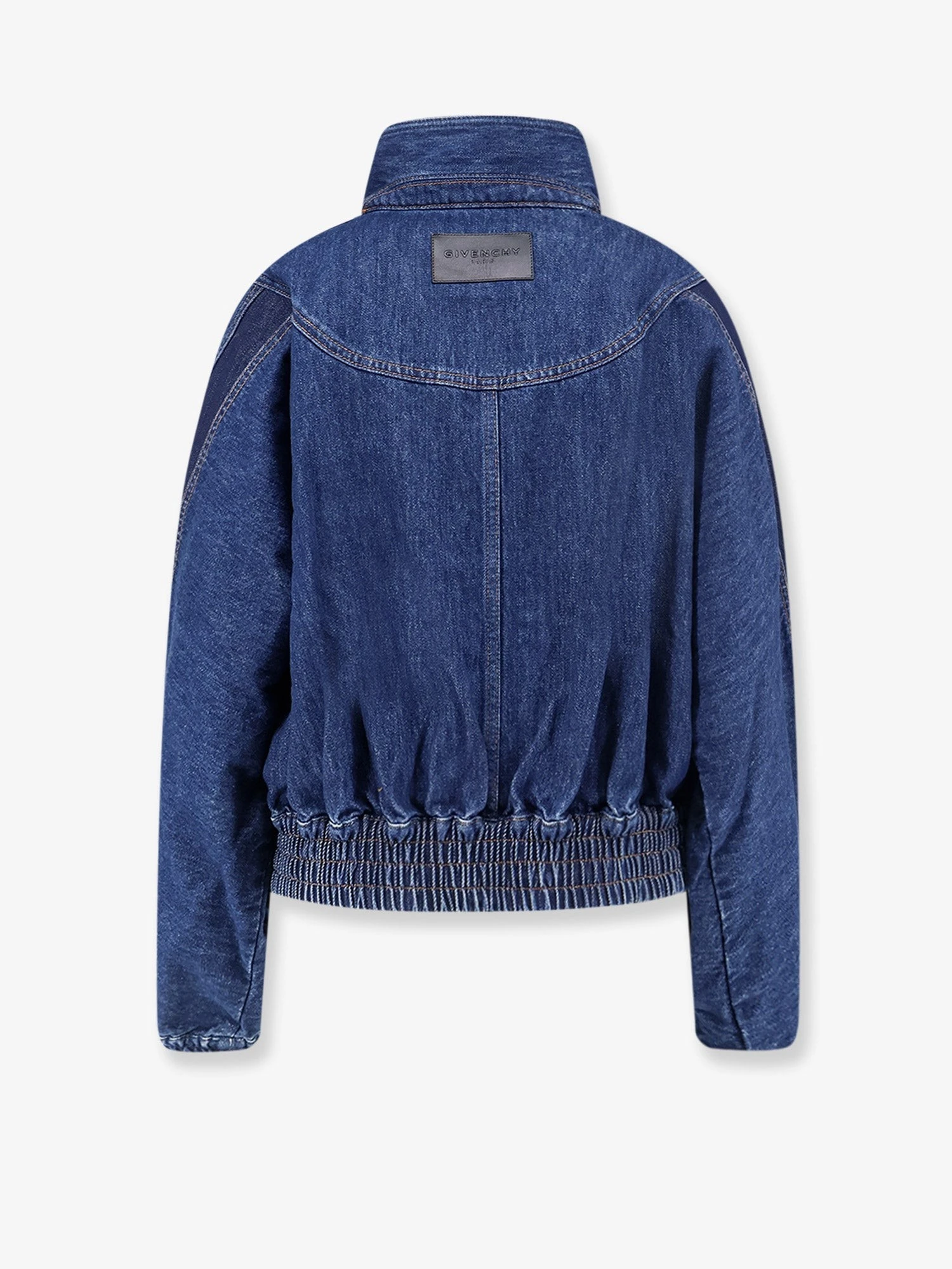 Denim jacket with embroidered lettering logo
