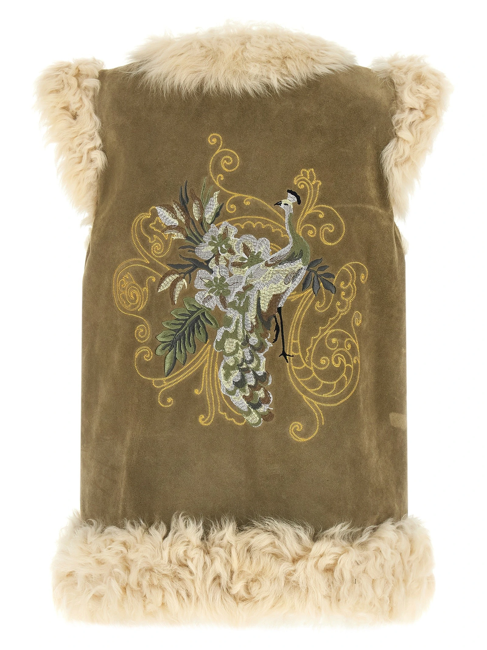 Peacock embroidery vest