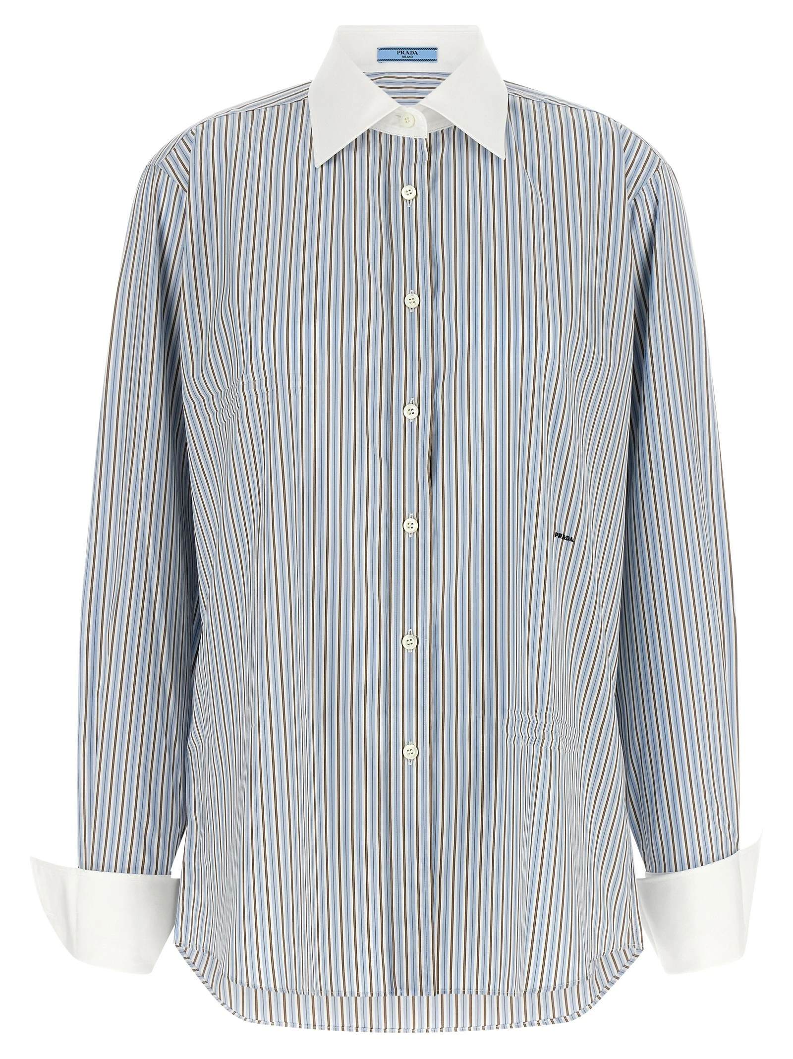 Striped poplin shirt