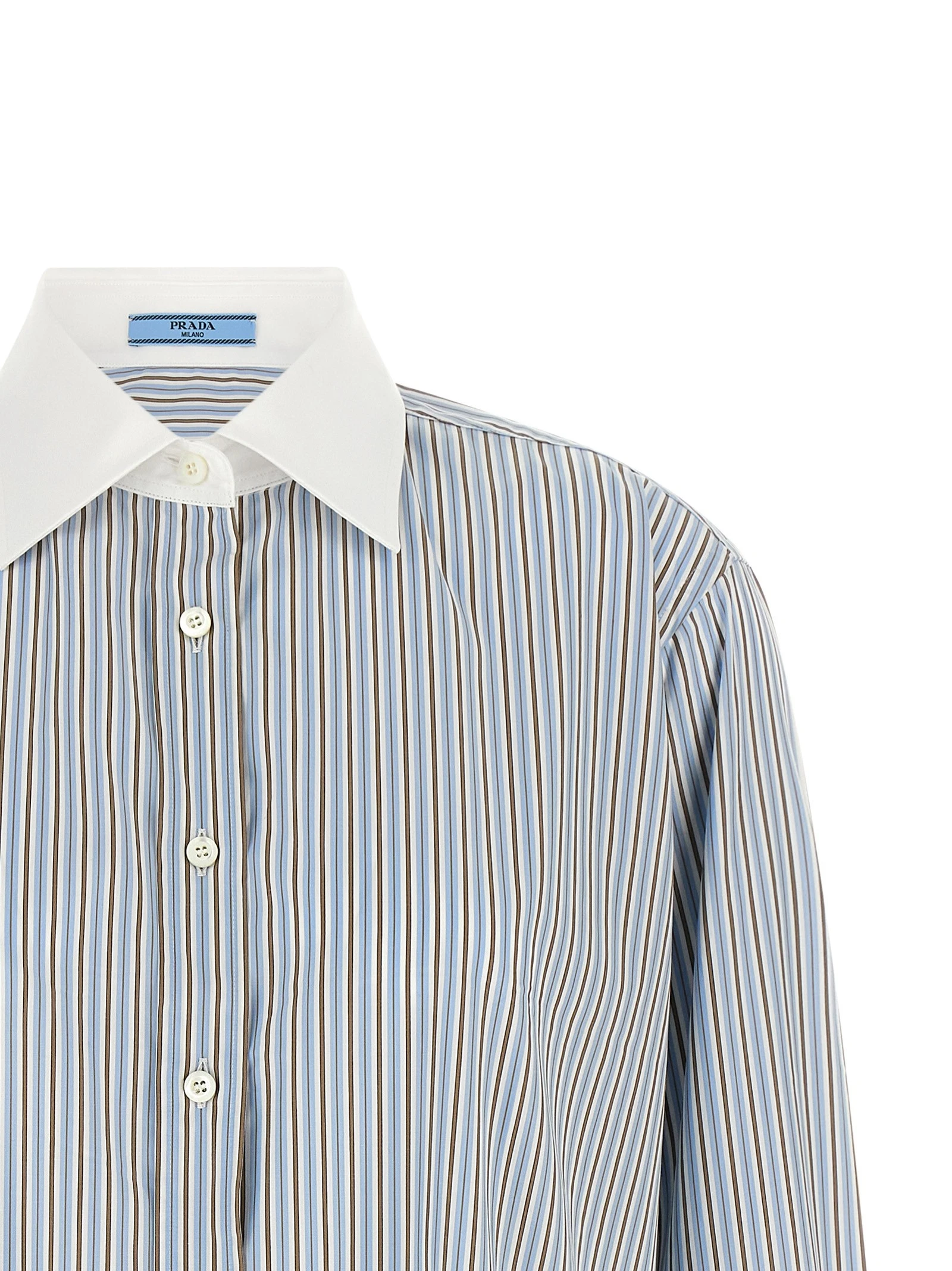 Striped poplin shirt