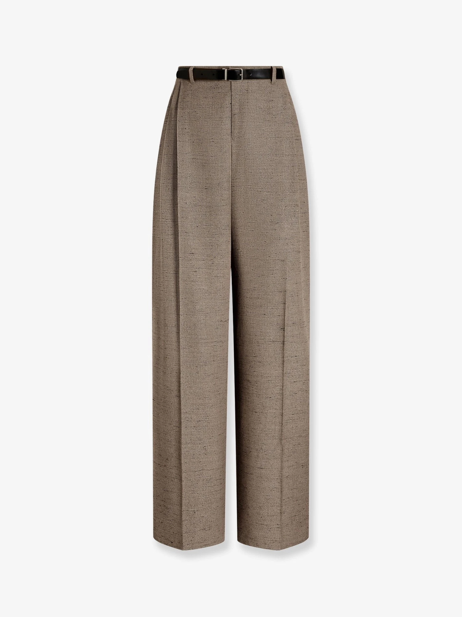 Mélange trousers with belt