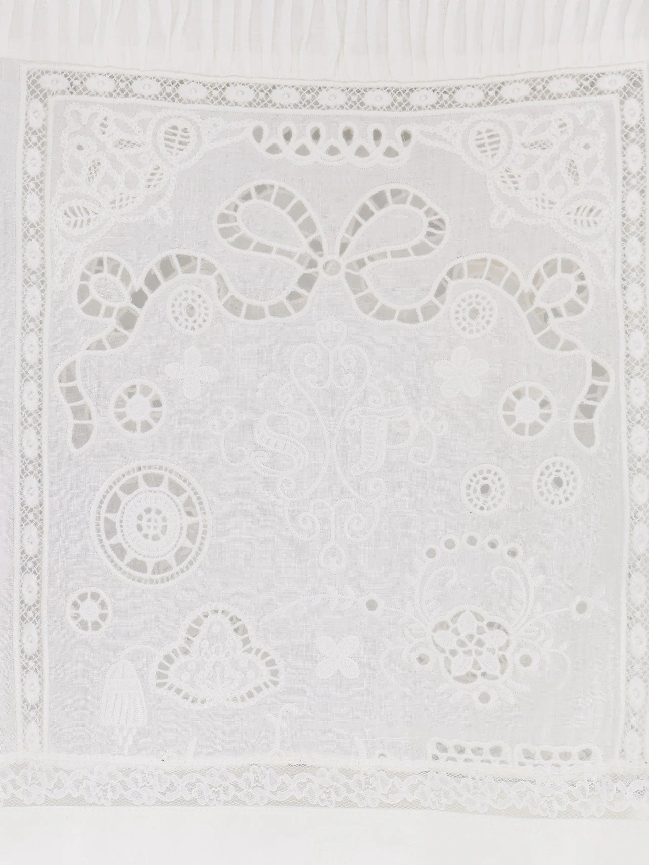 Ramie top with lace inserts