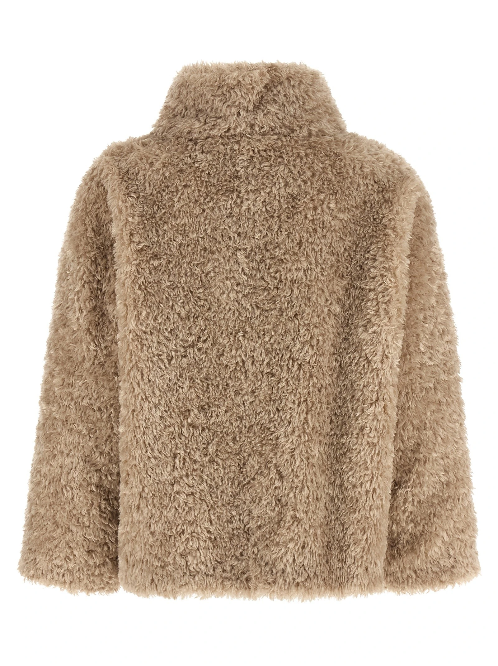 Curled shearling effect coat