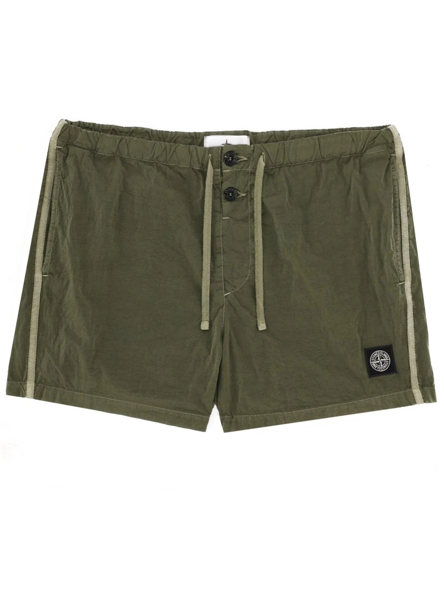 SWIMSUIT WITH LOGO PATCH