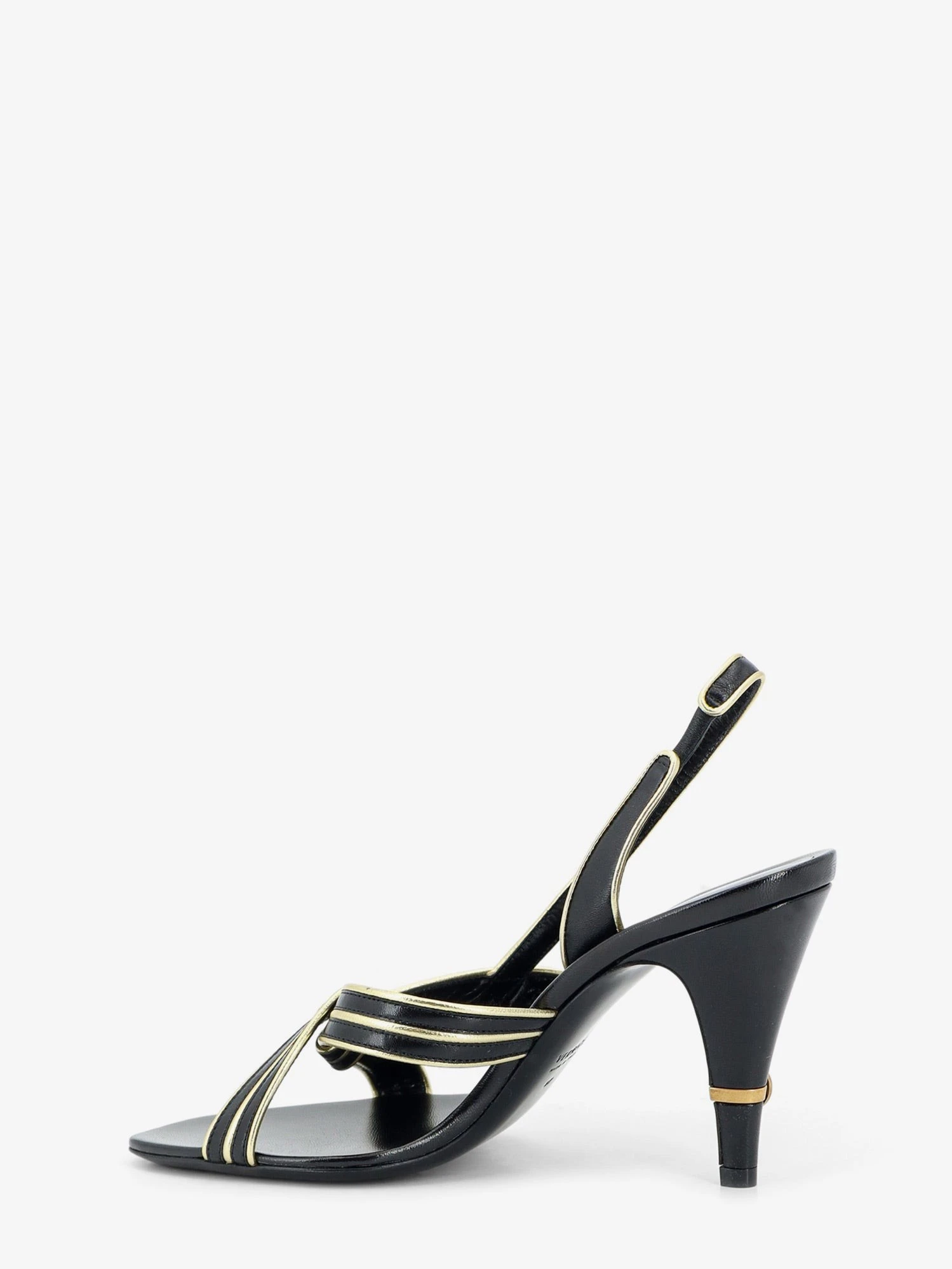 Gianni leather sandals with contrasting metallic profiles