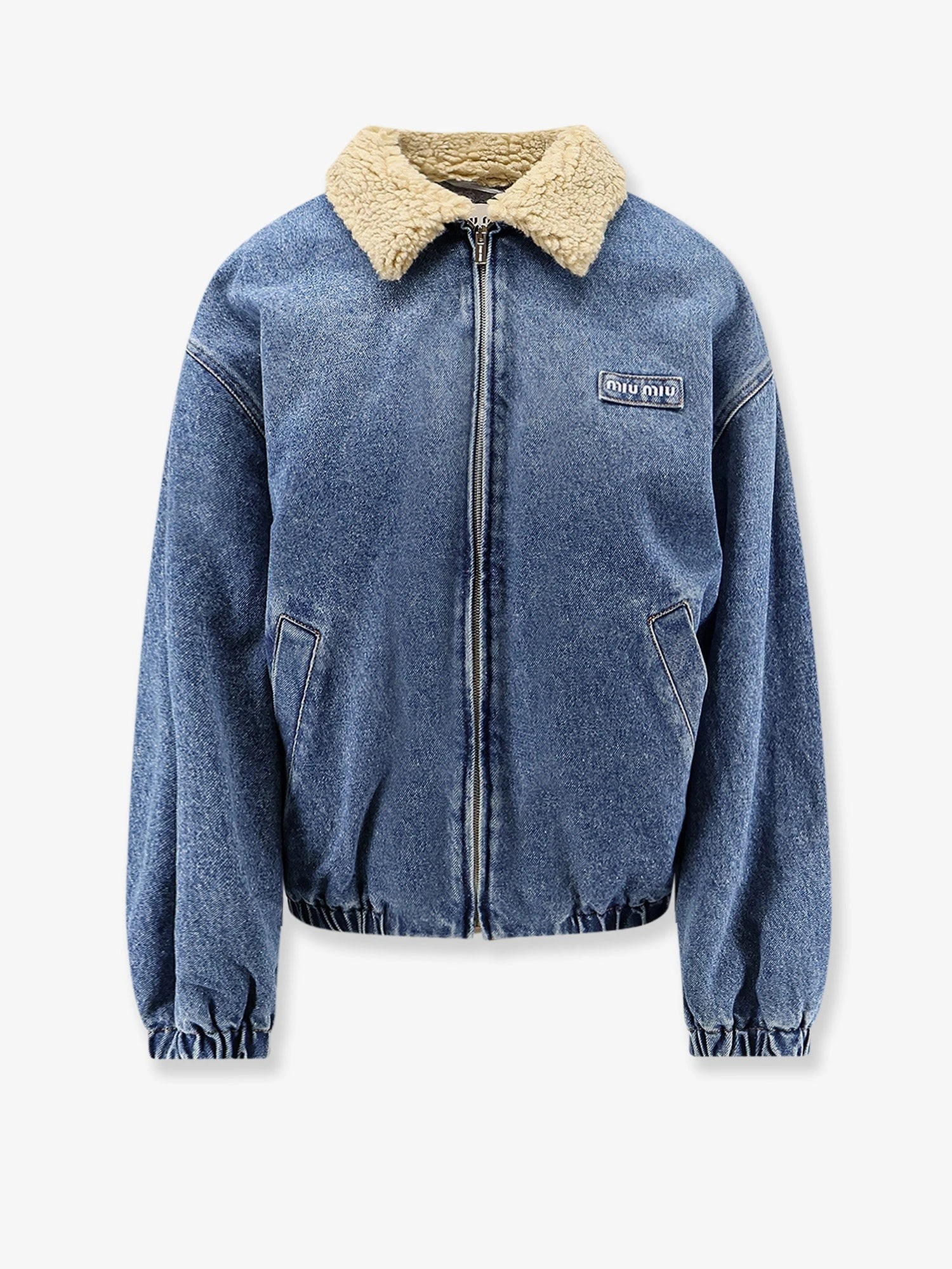 Denim Jacket with Lettering Logo patch