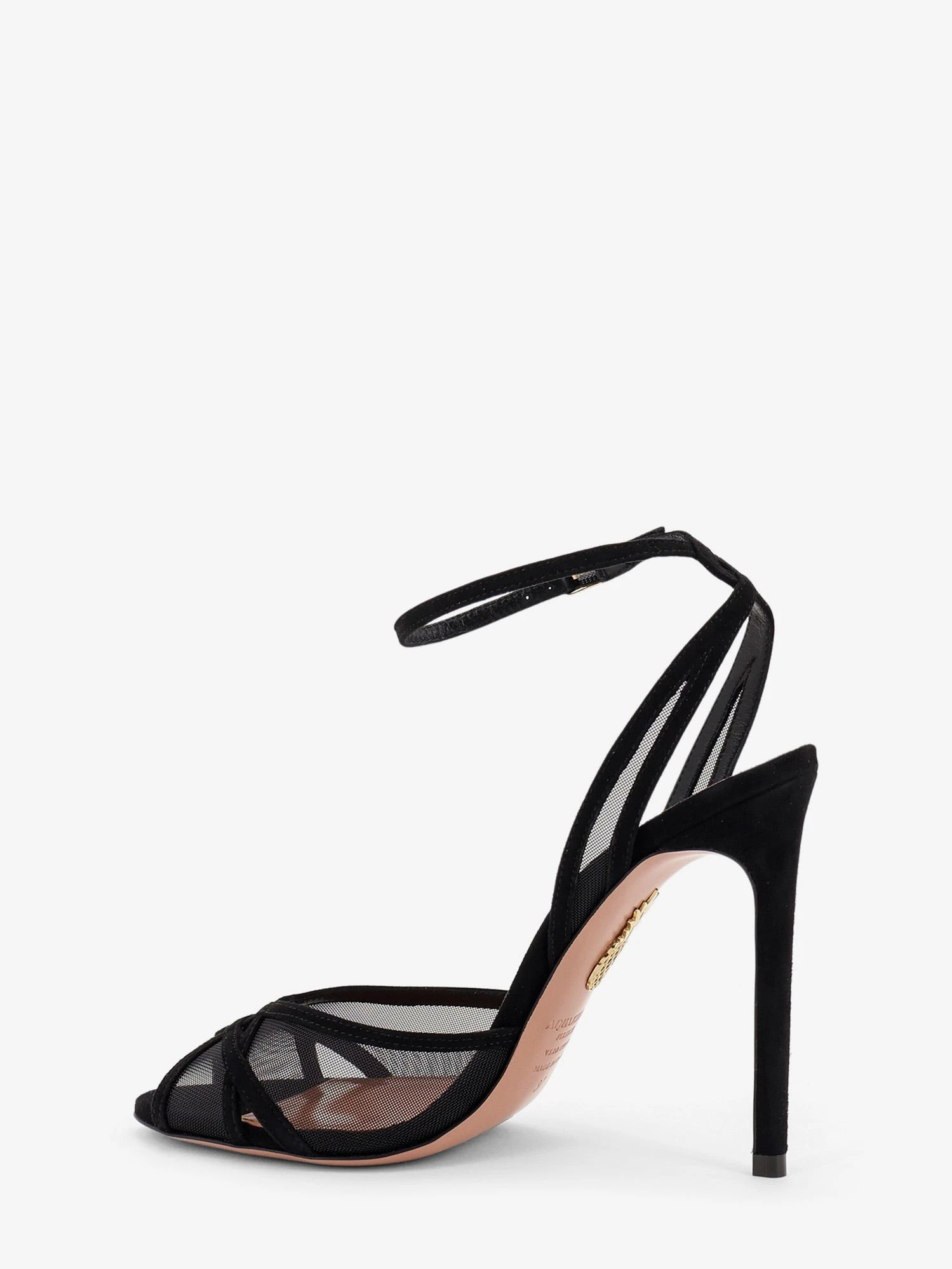 Shear mesh and suede sandals