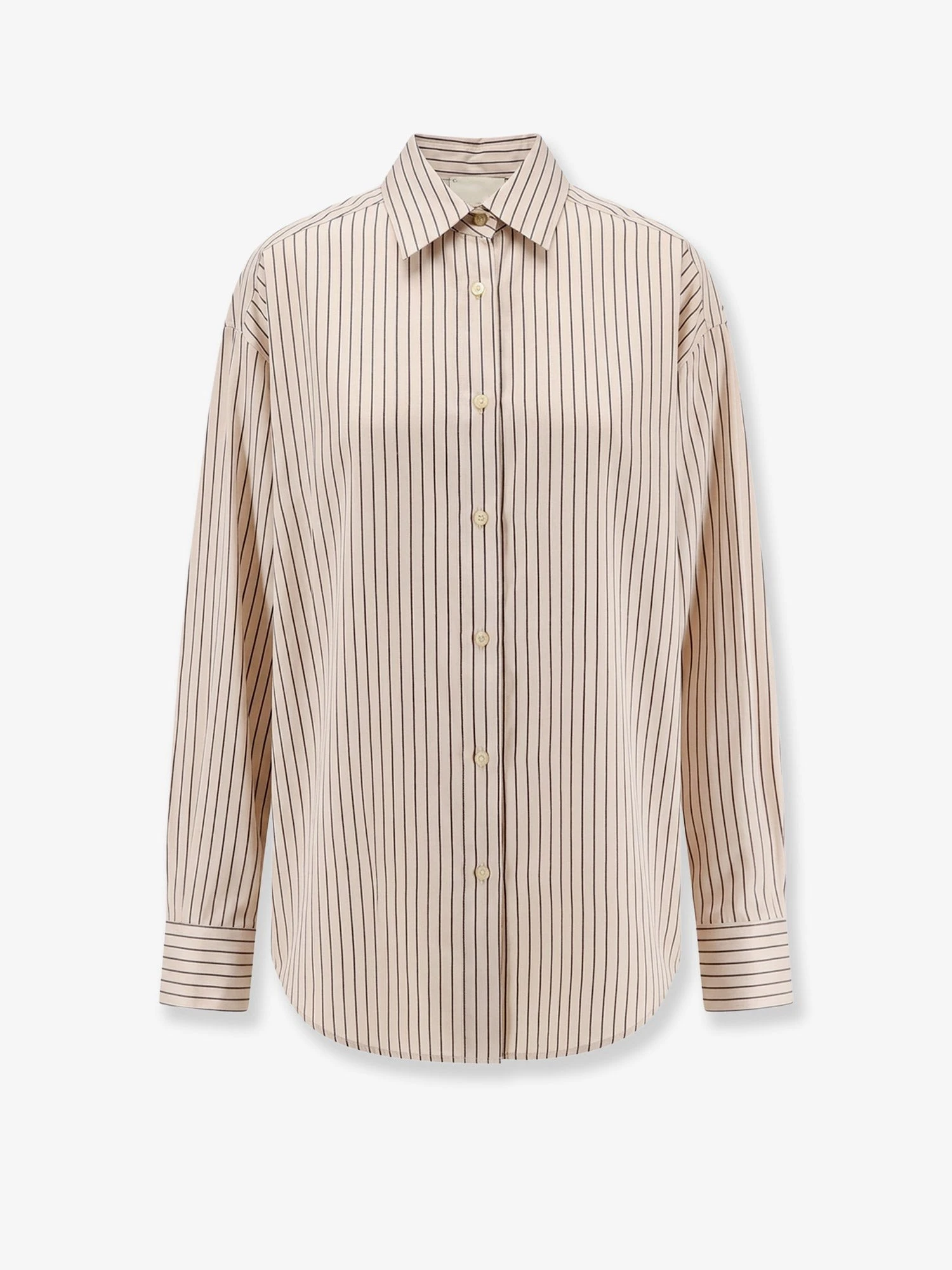 Oversize striped lyocell and silk shirt