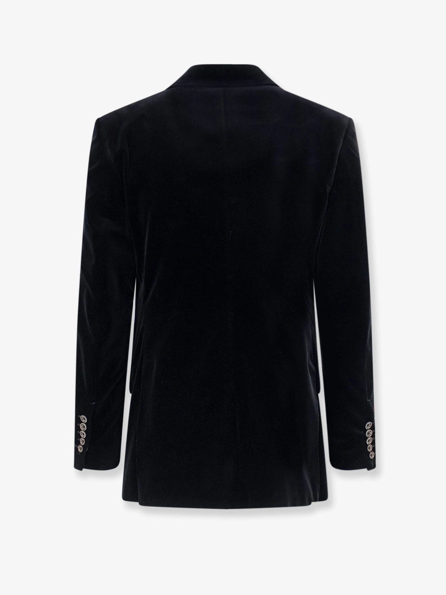 Double-breasted velvet blazer
