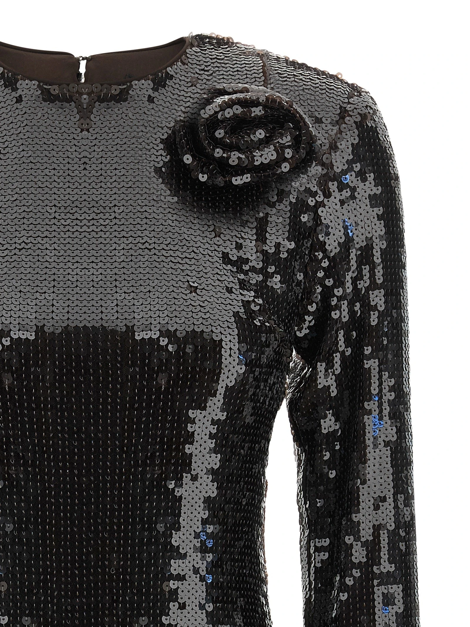 Sequin dress with flower
