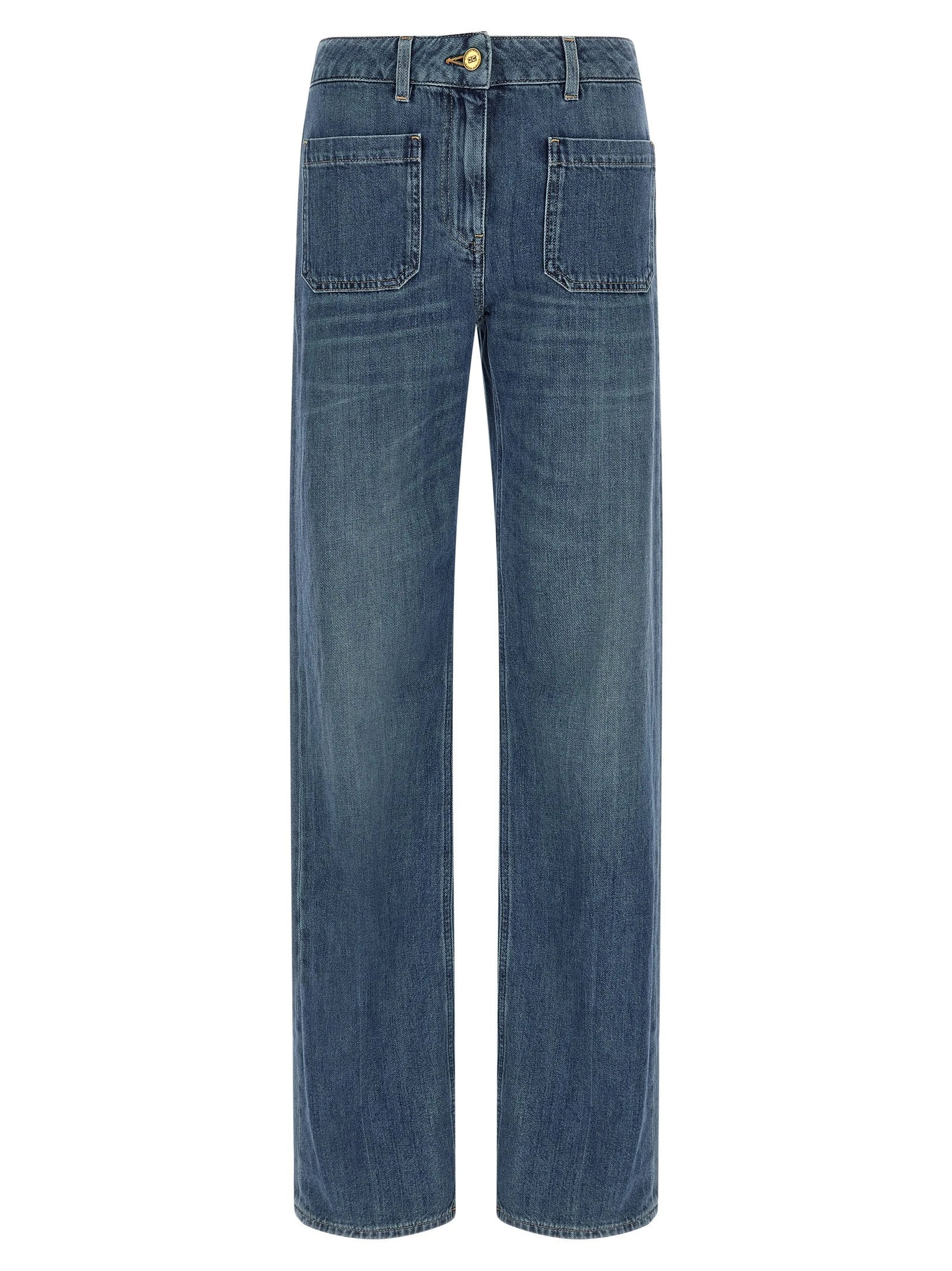 Logo embroidery jeans