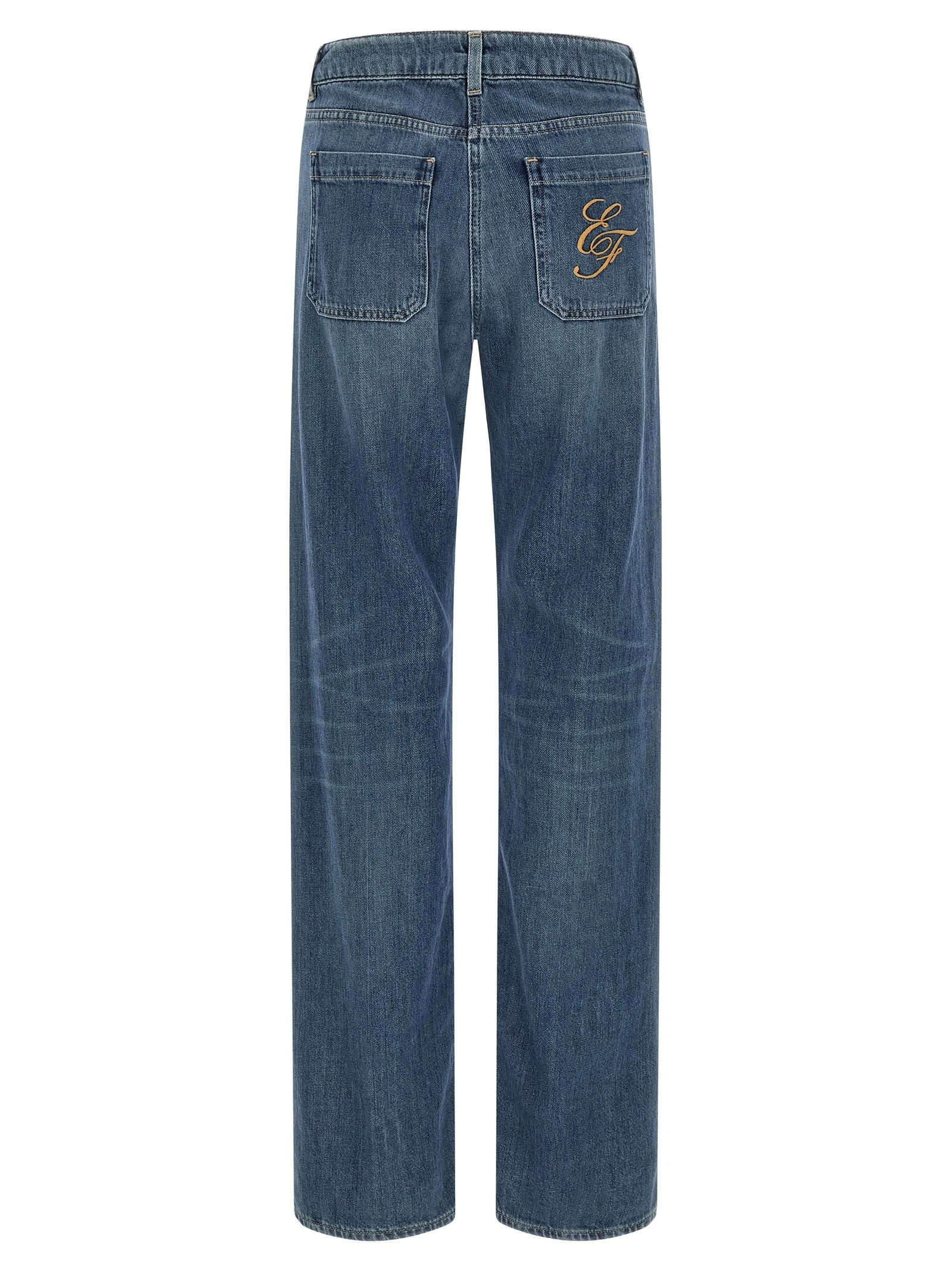 Logo embroidery jeans
