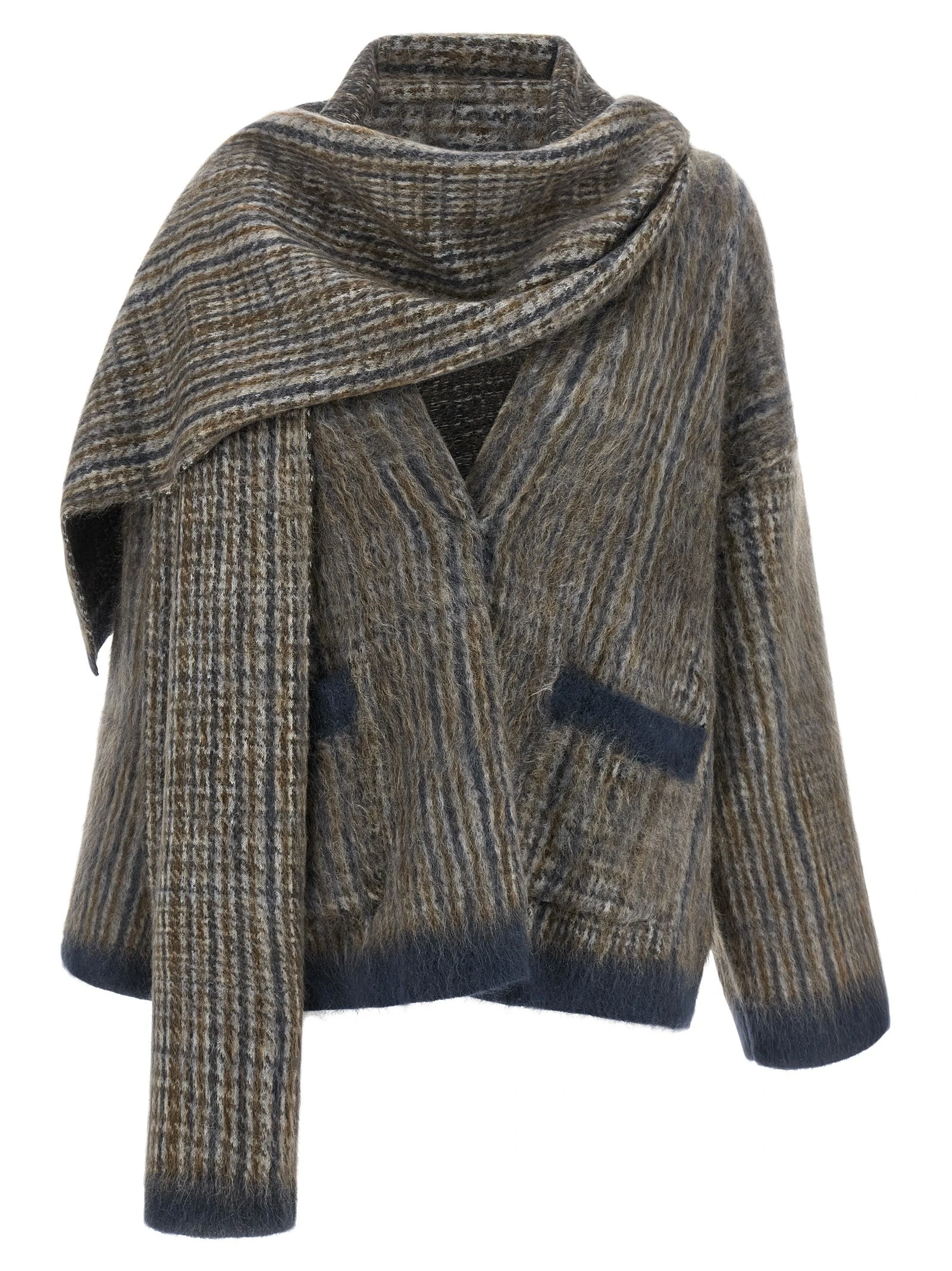 Cardigan with scarf