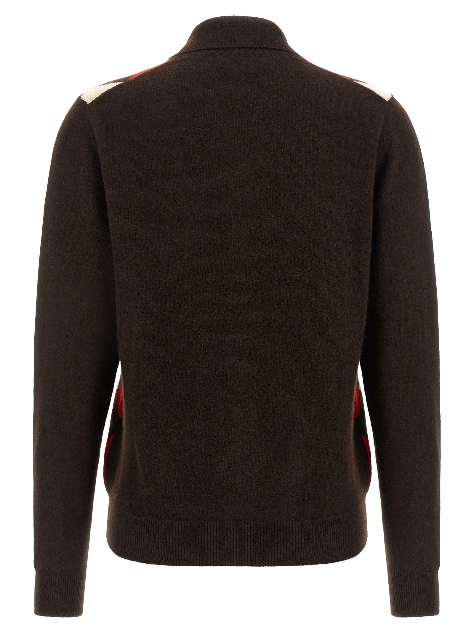Diamond-shaped collar cardigan