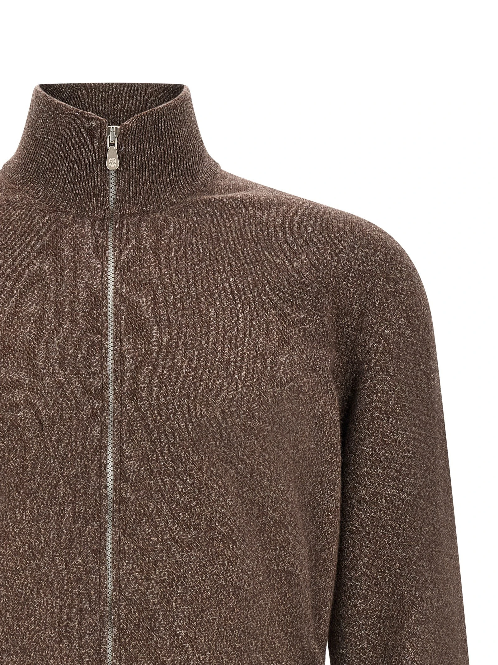 High neck cardigan with zip