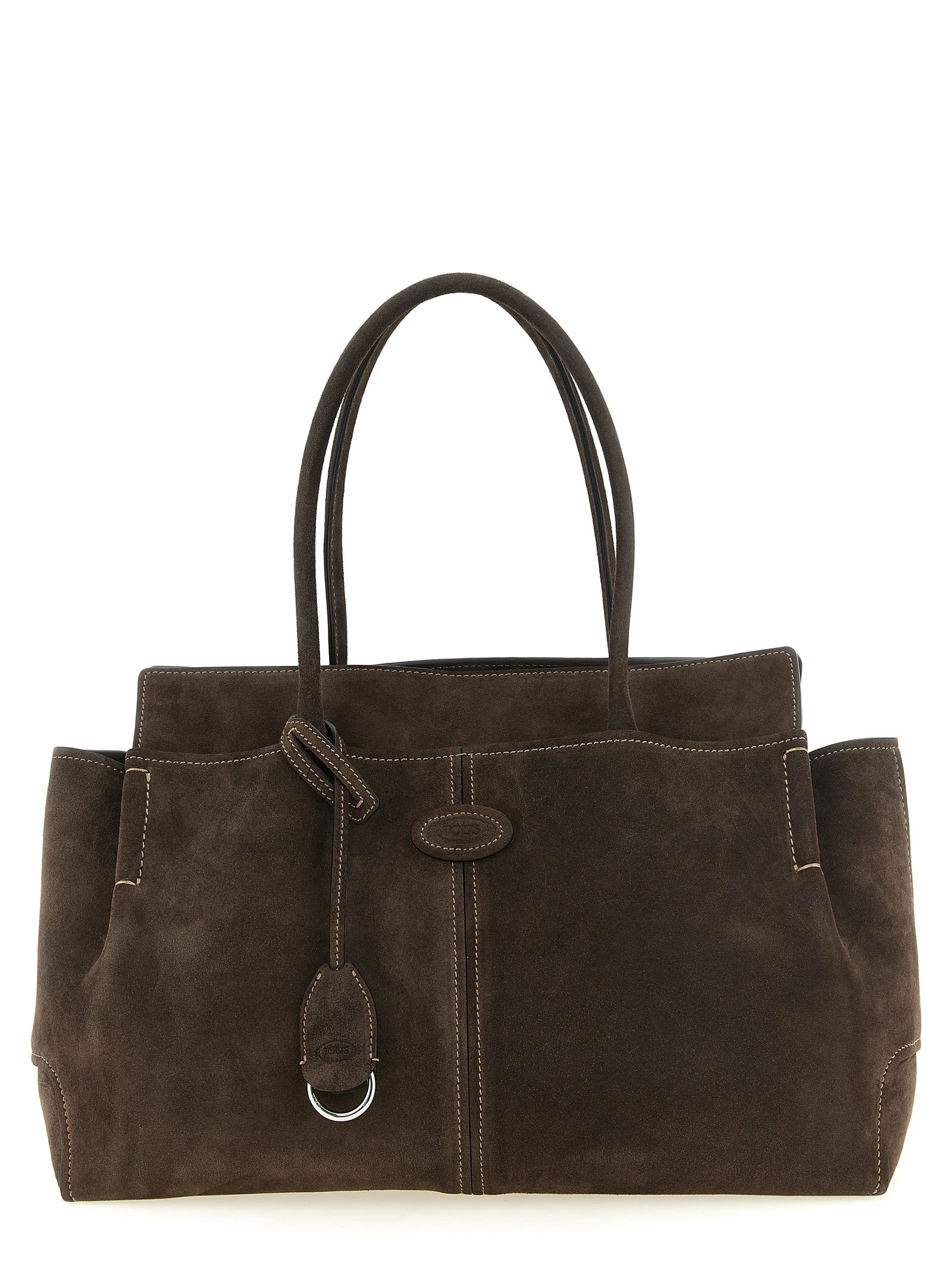 Medium suede shopping bag