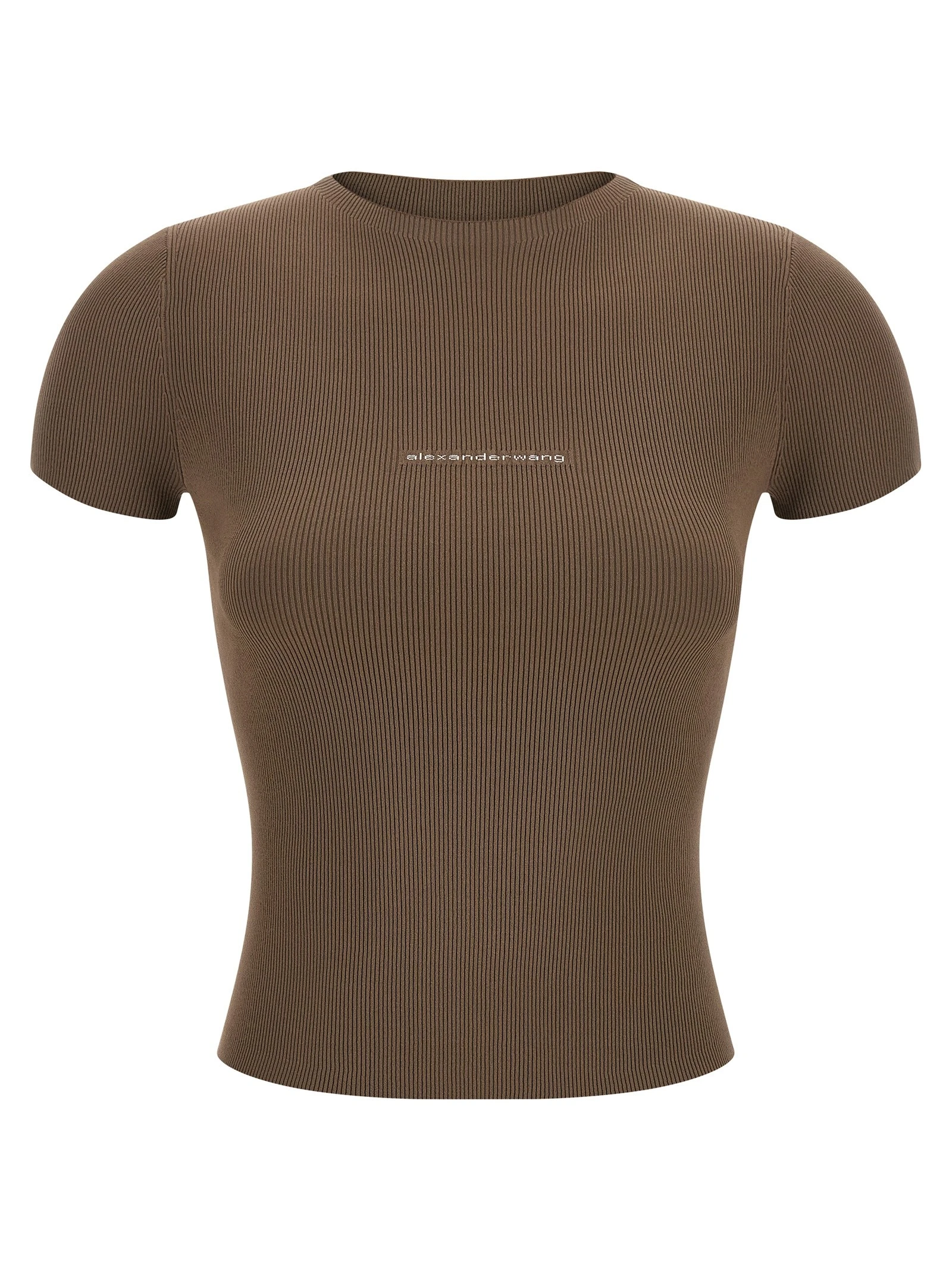 Ribbed T-shirt with logo