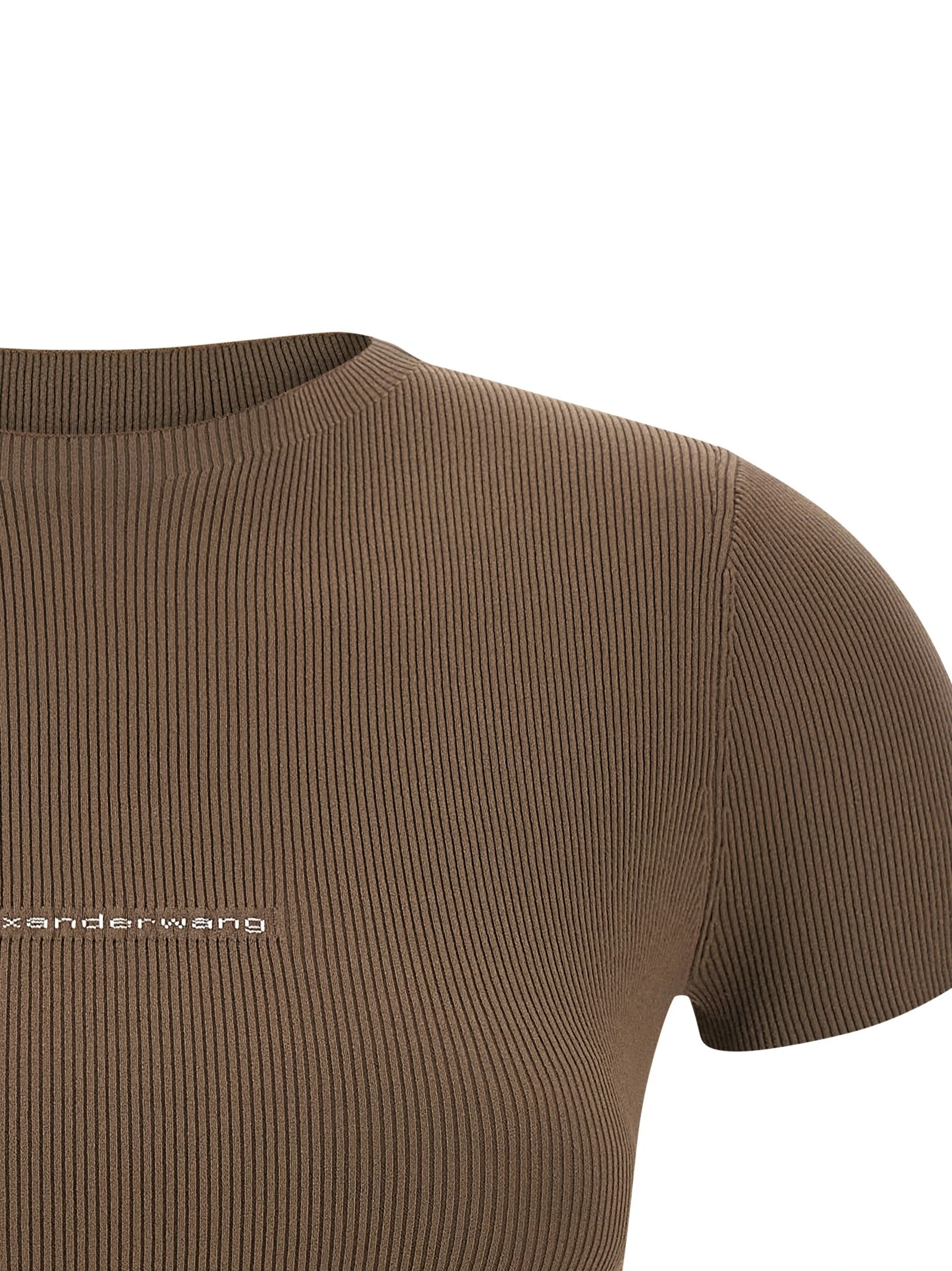 Ribbed T-shirt with logo