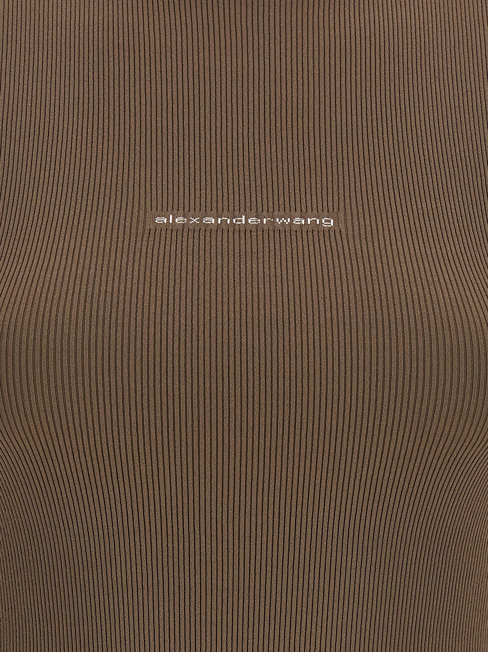 Ribbed T-shirt with logo