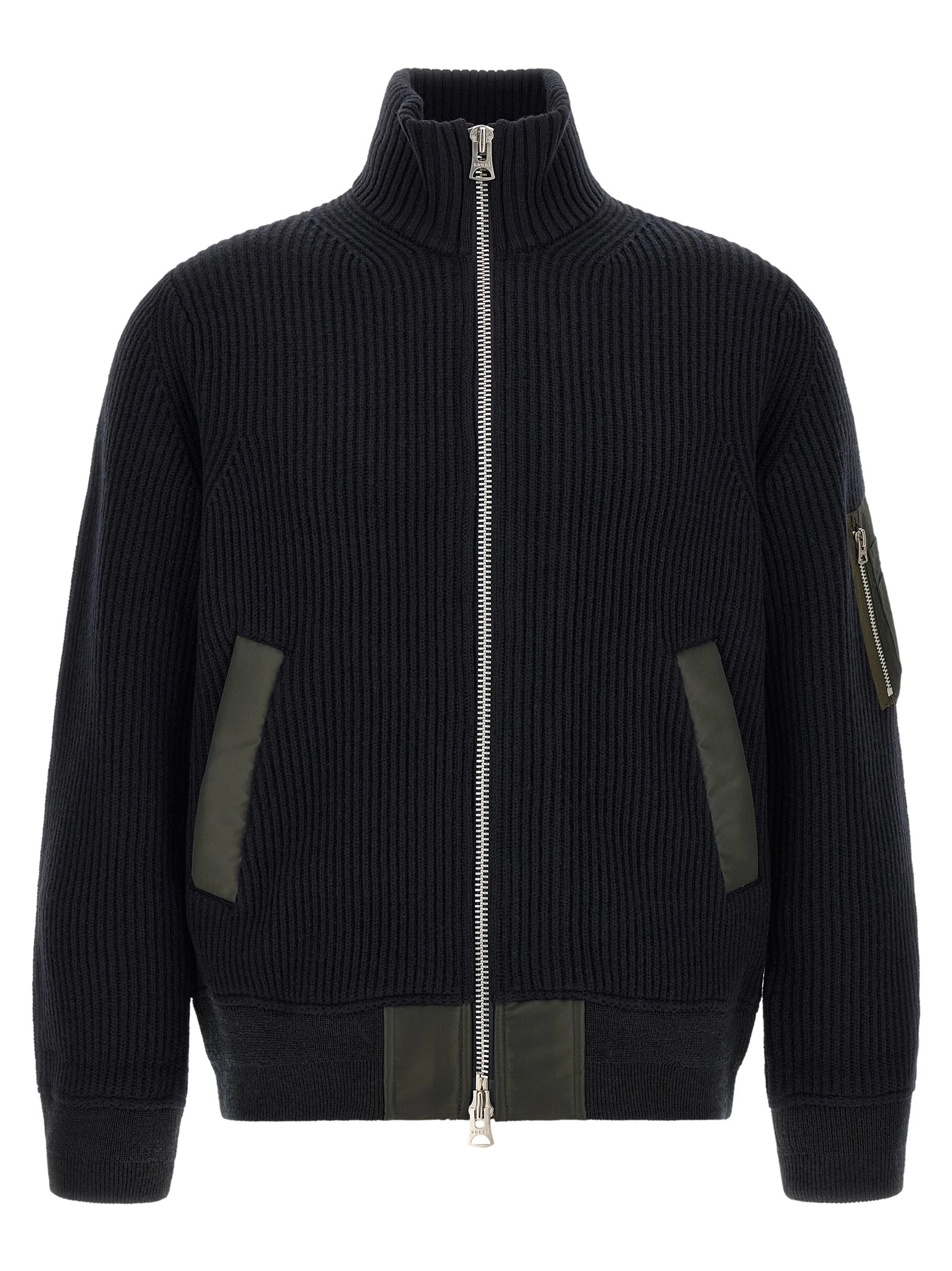 Ribbed knit blouson