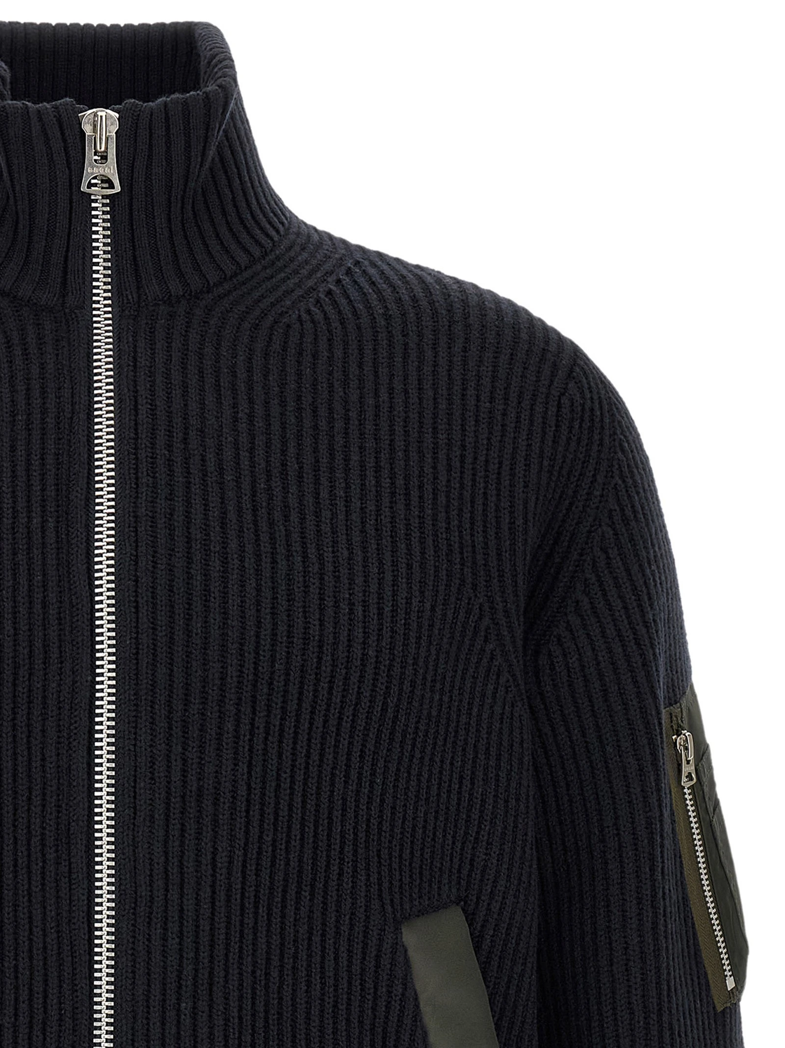 Ribbed knit blouson