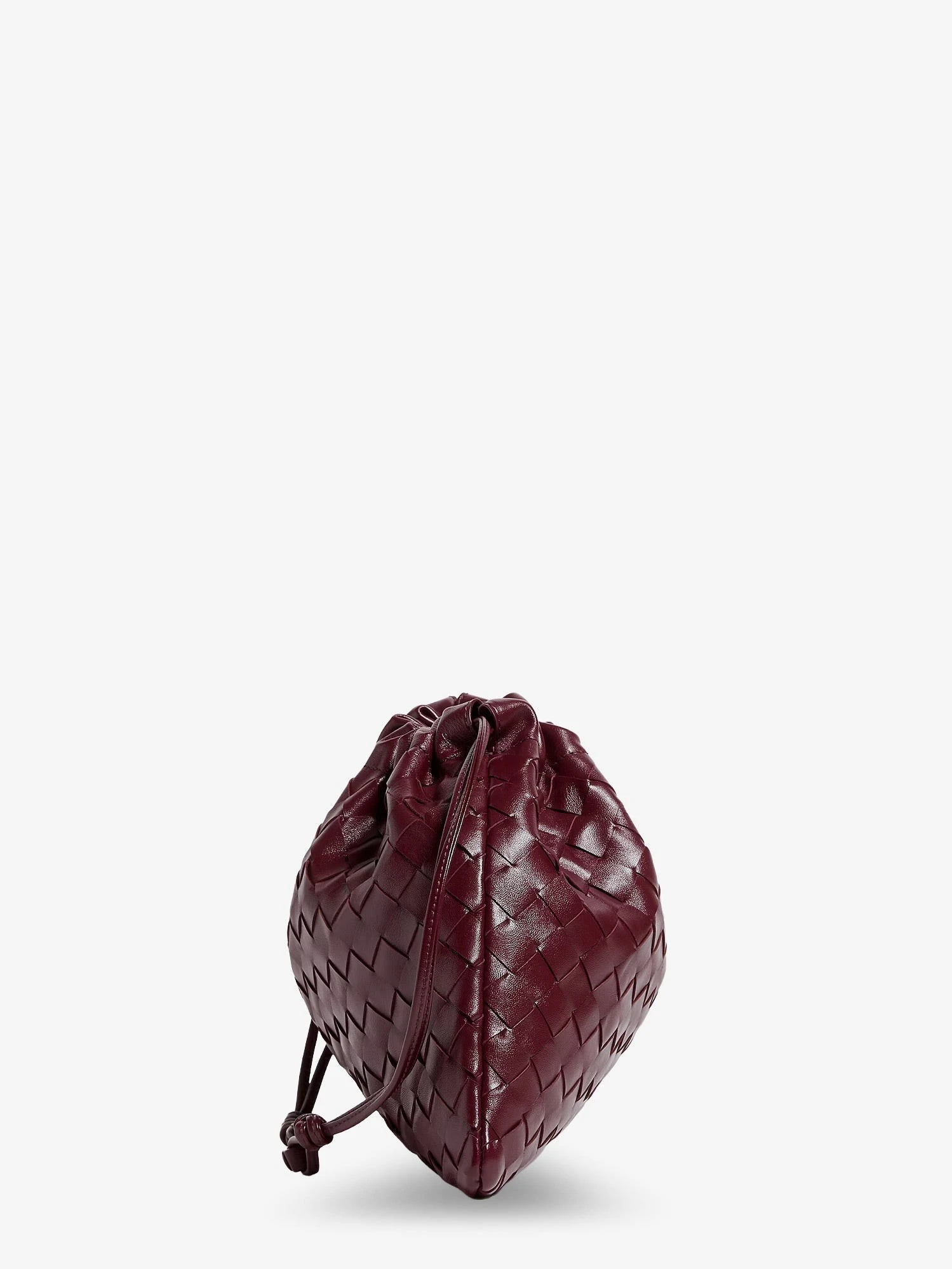 Medium Dustbag leather clutch bag with woven effect