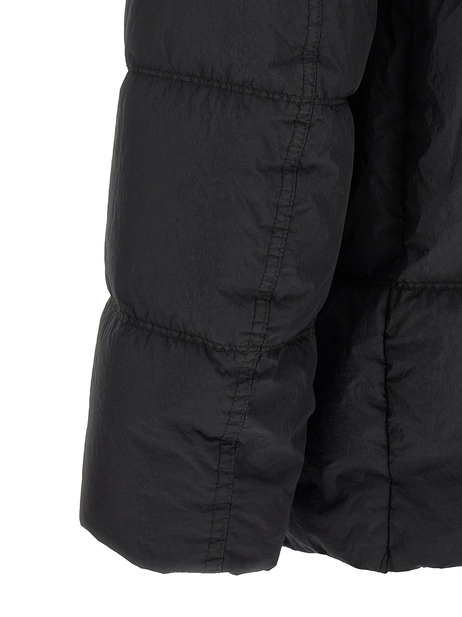 Ruffled effect down jacket