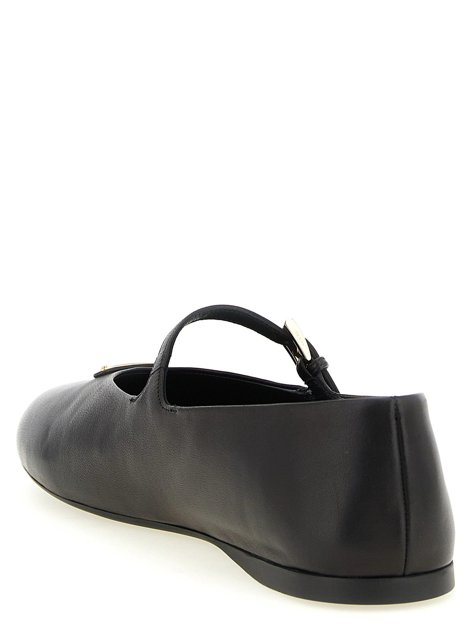 Triangle logo nappa ballet flats
