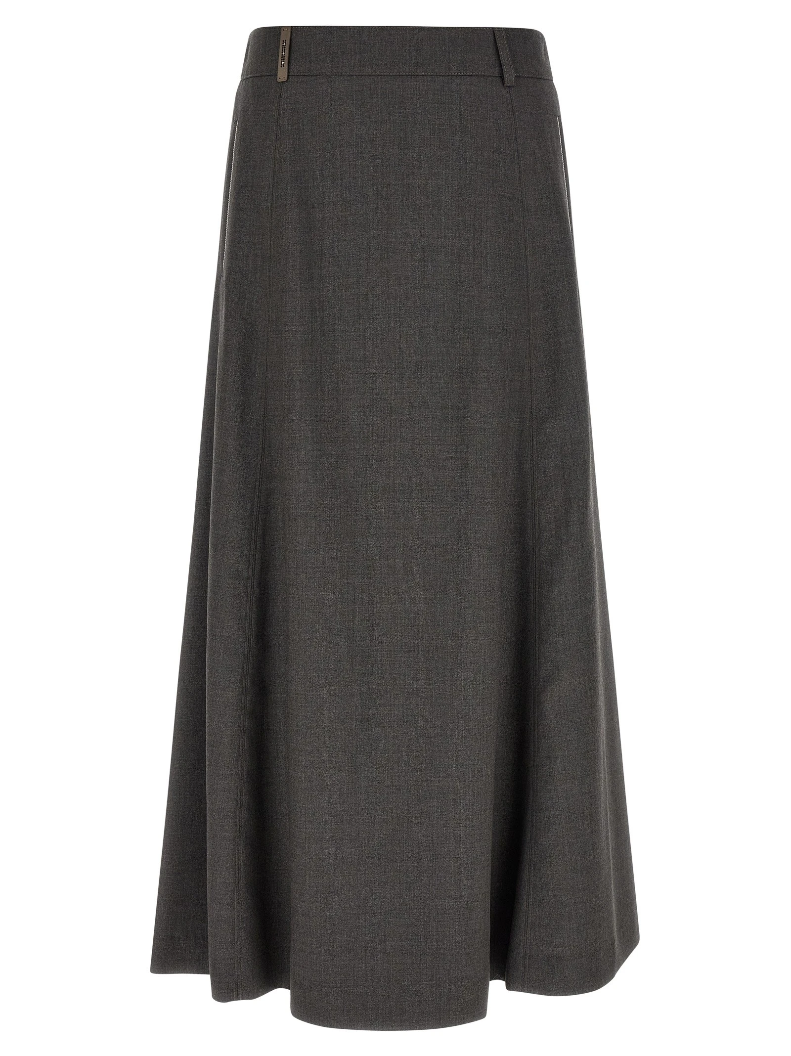 Flared skirt with loops