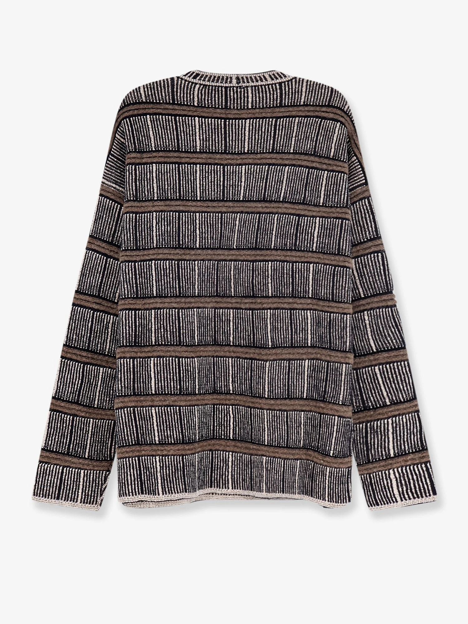 Over striped virgin wool and silk sweater
