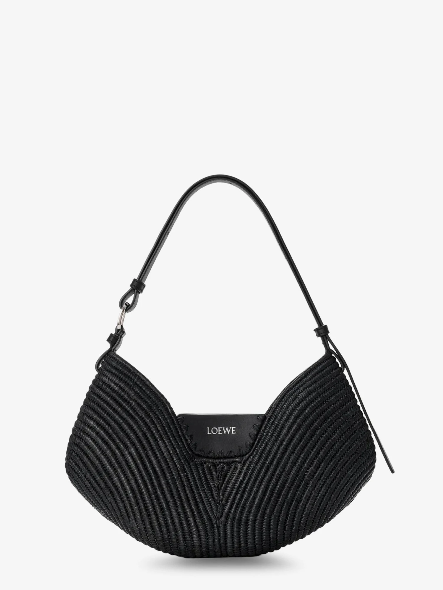 Paula's Ibiza-Swing raffia and leather shoulder bag