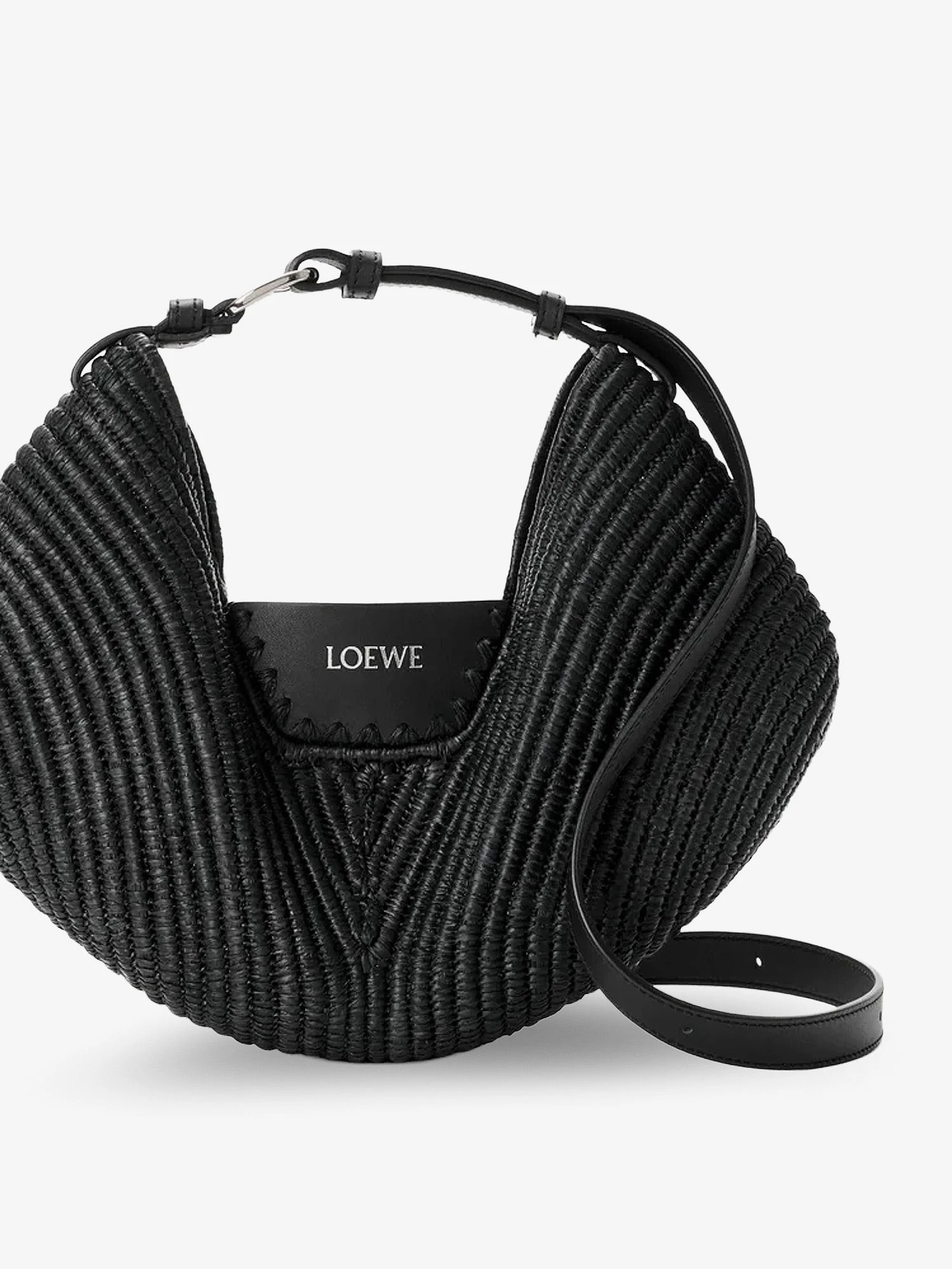 Paula's Ibiza-Swing raffia and leather shoulder bag