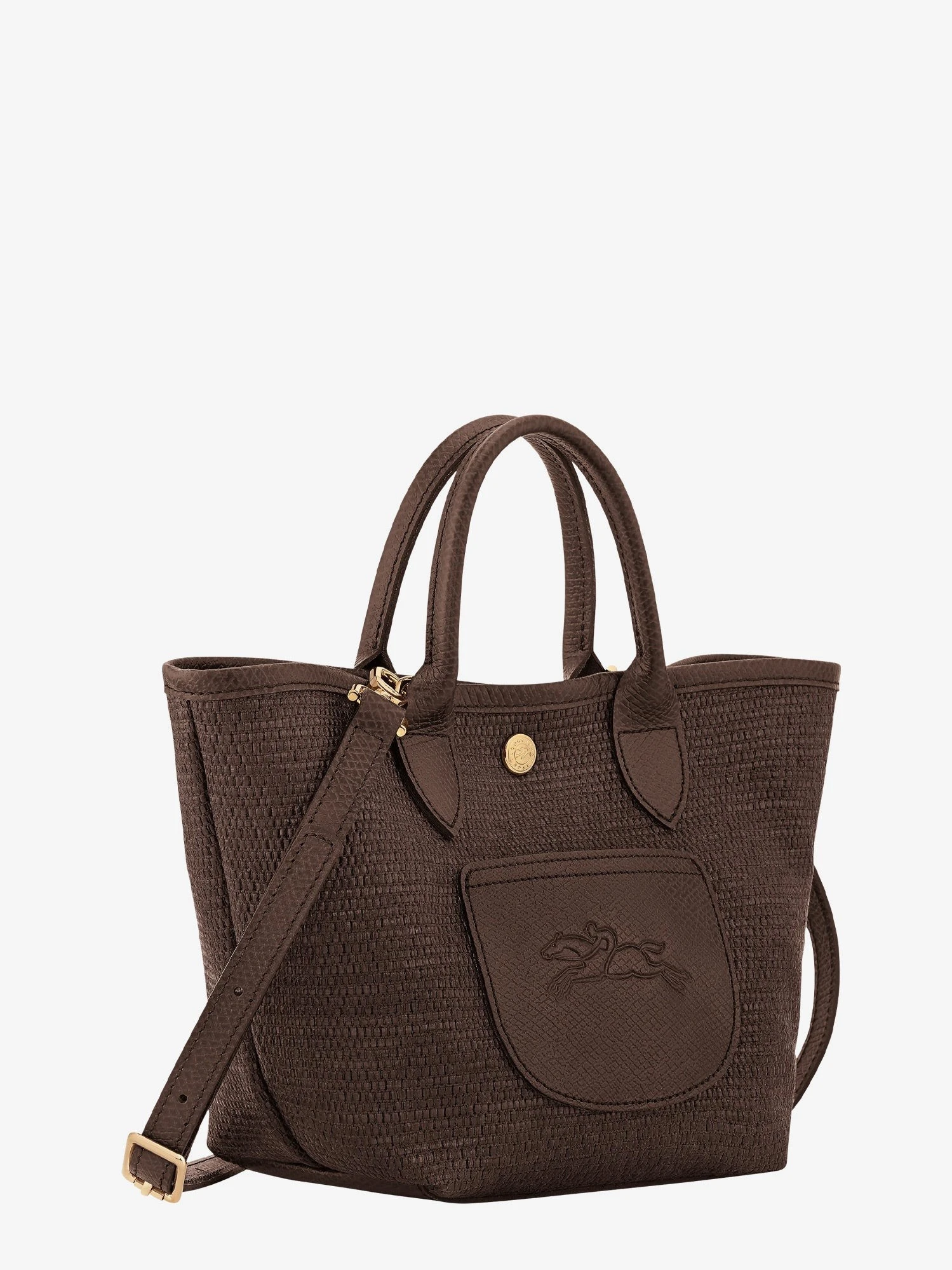 Le Panier Pliage XS raffia and leather crossbody bag