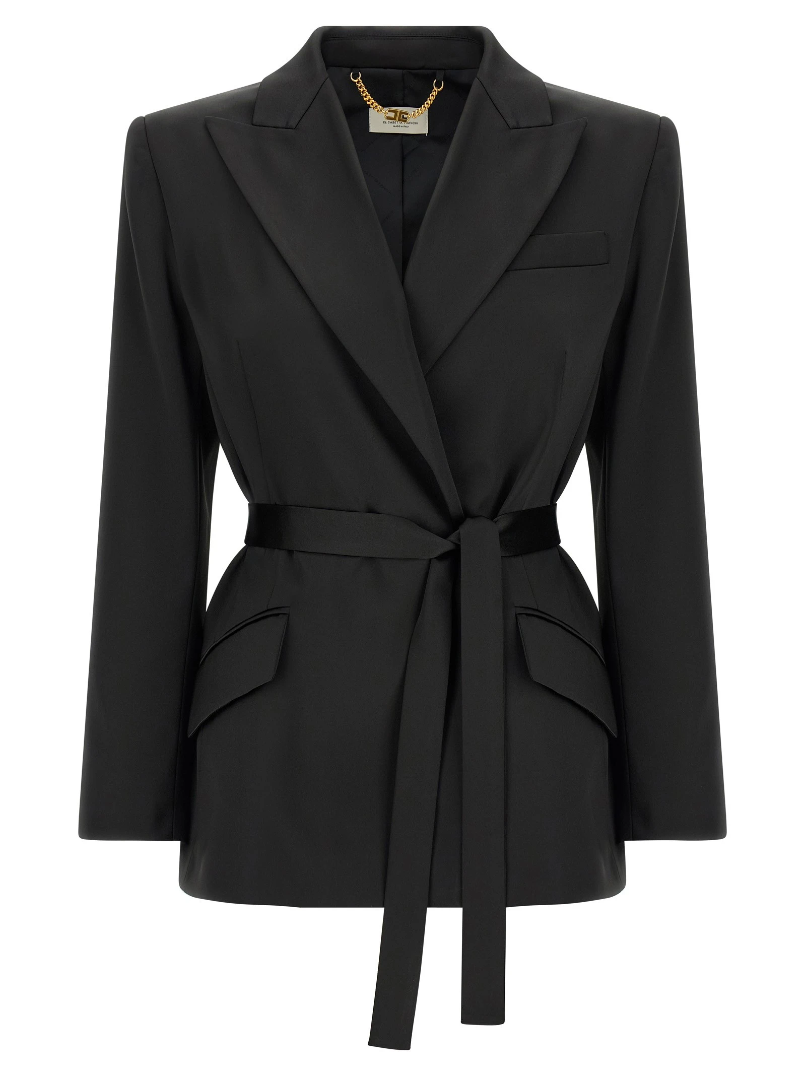 Stretch satin blazer