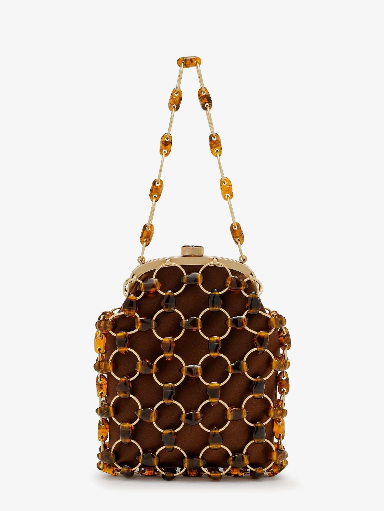 Brielle Wristlet leather handbag with all-over pearl detail