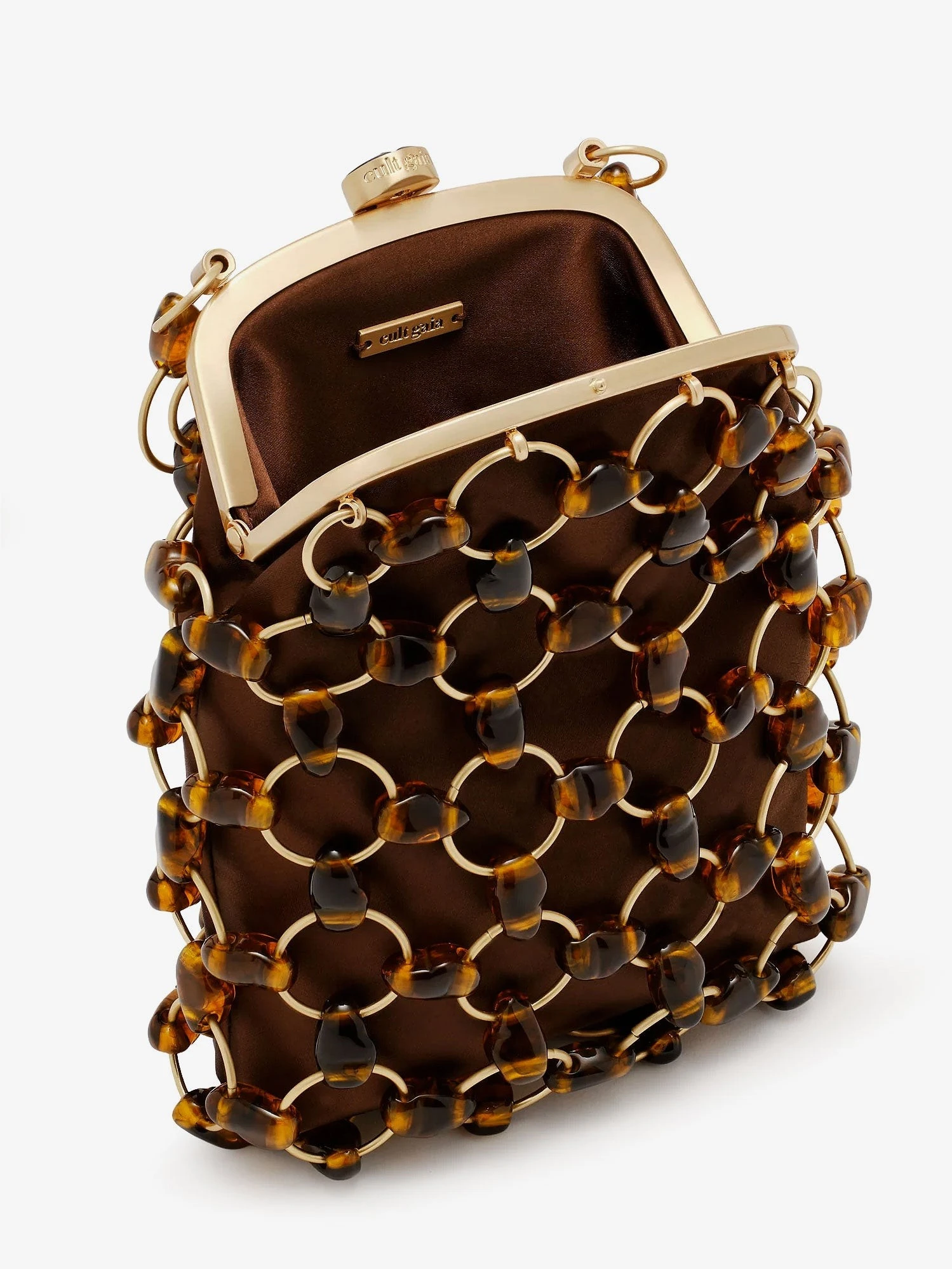 Brielle Wristlet leather handbag with all-over pearl detail