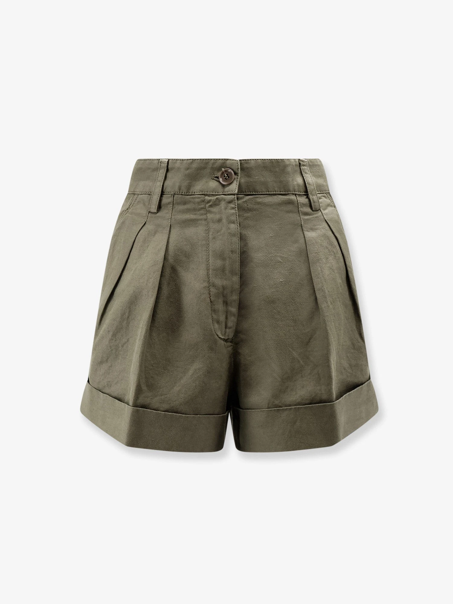Cotton and linen shorts
