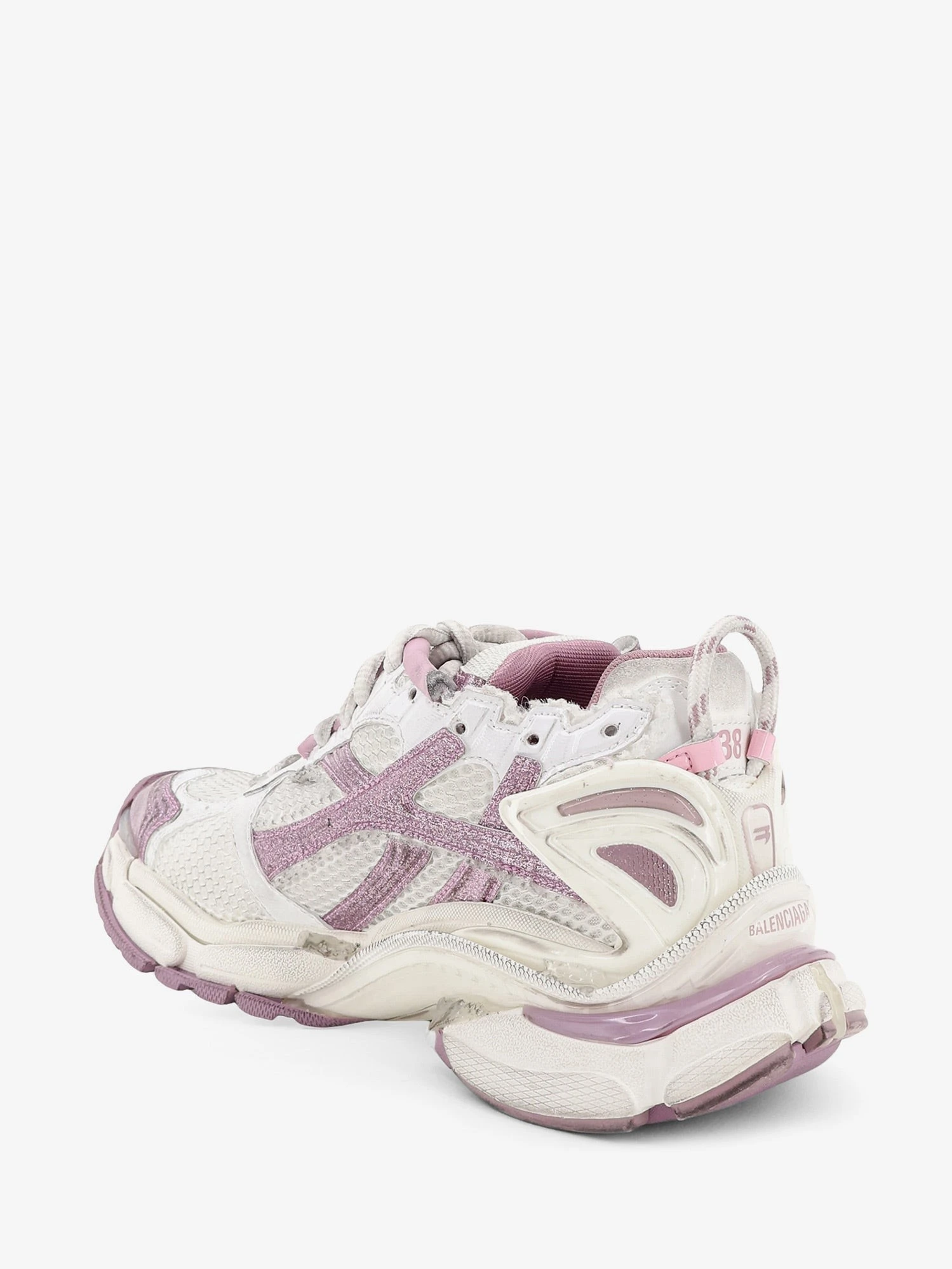 Runner mesh sneakers with glitter inserts