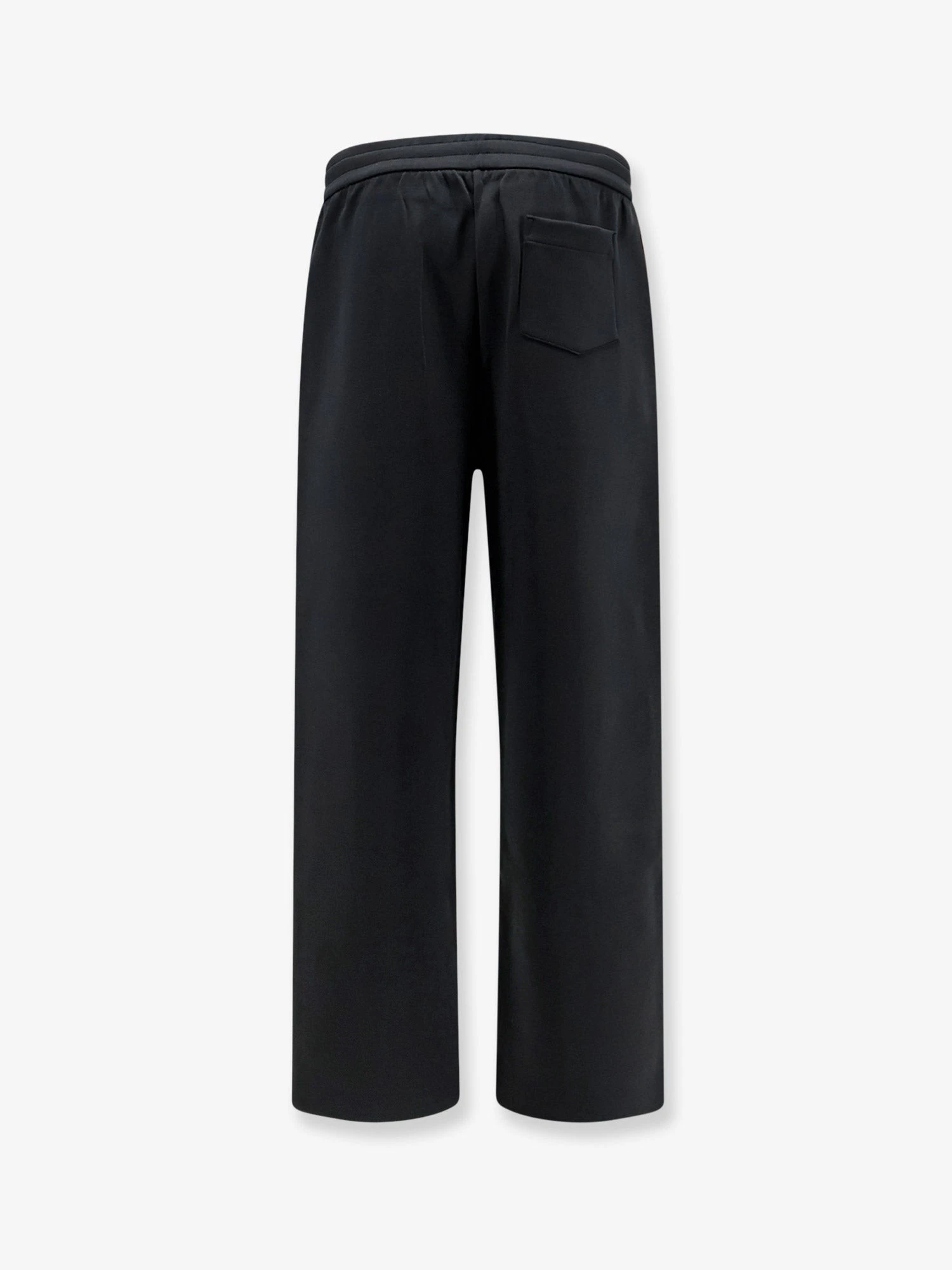 Cotton blend trousers with embroidered logo