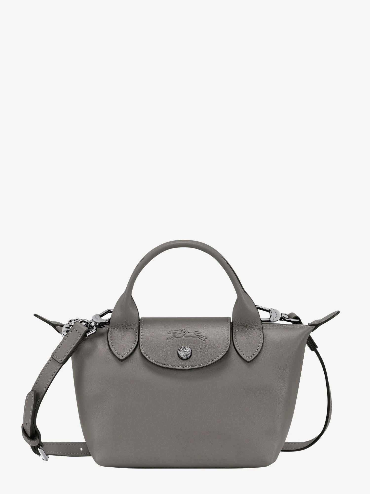 Le Pliage Xtra leather crossbody bag with engraved logo