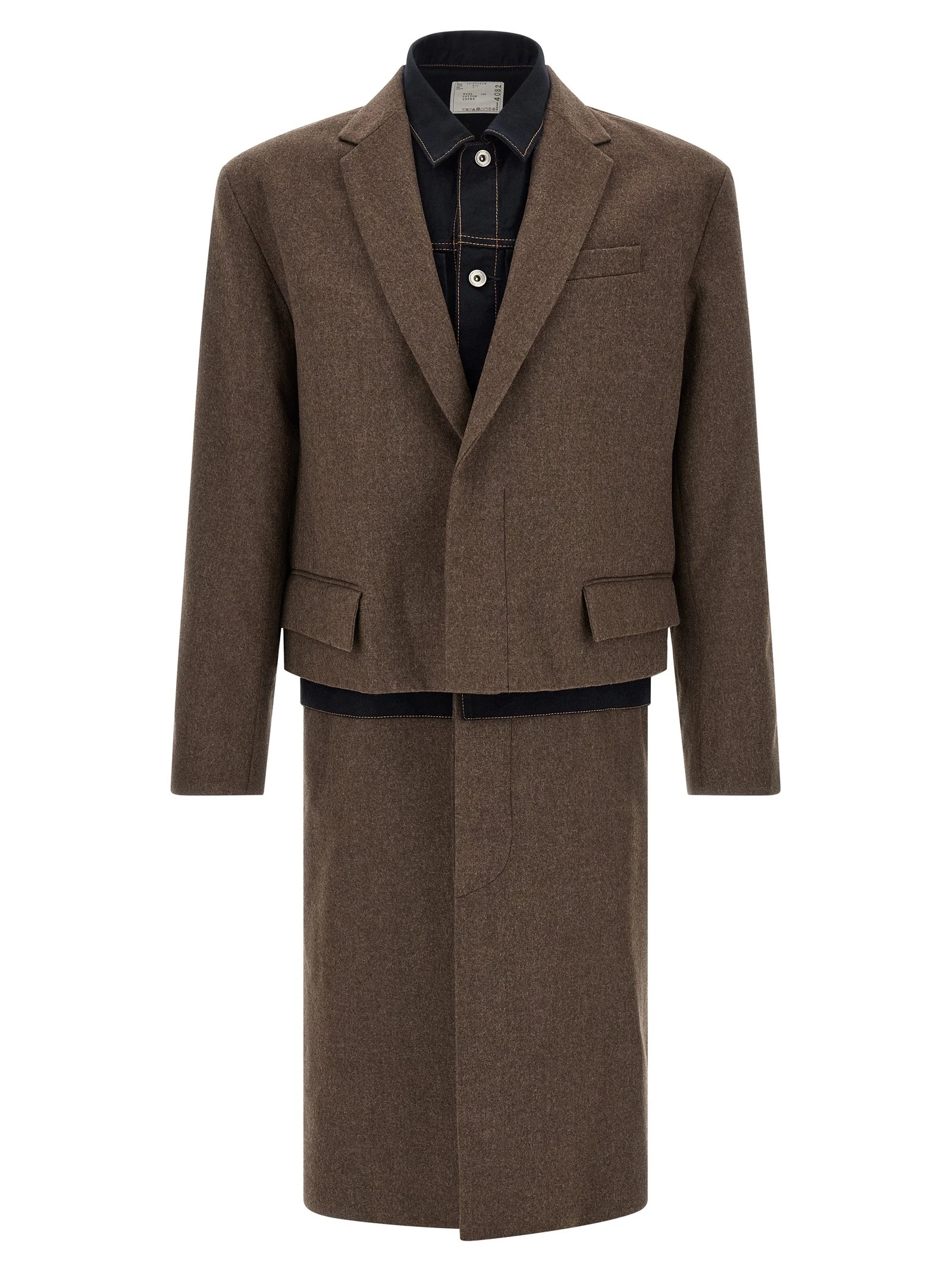 'Wool Flannel x Denim Coat' coat